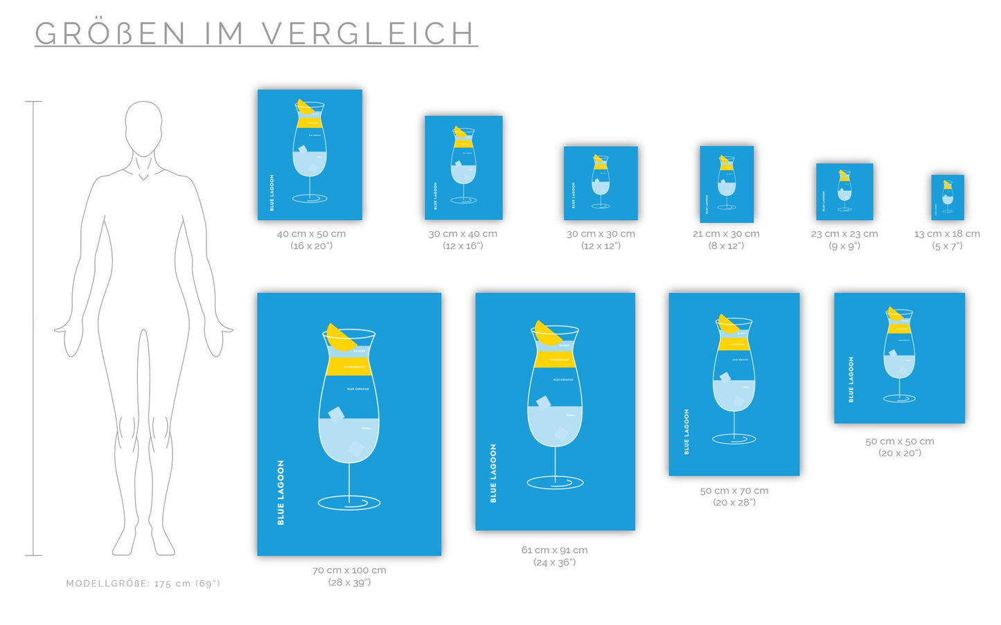 Poster Blue Lagoon im Glas