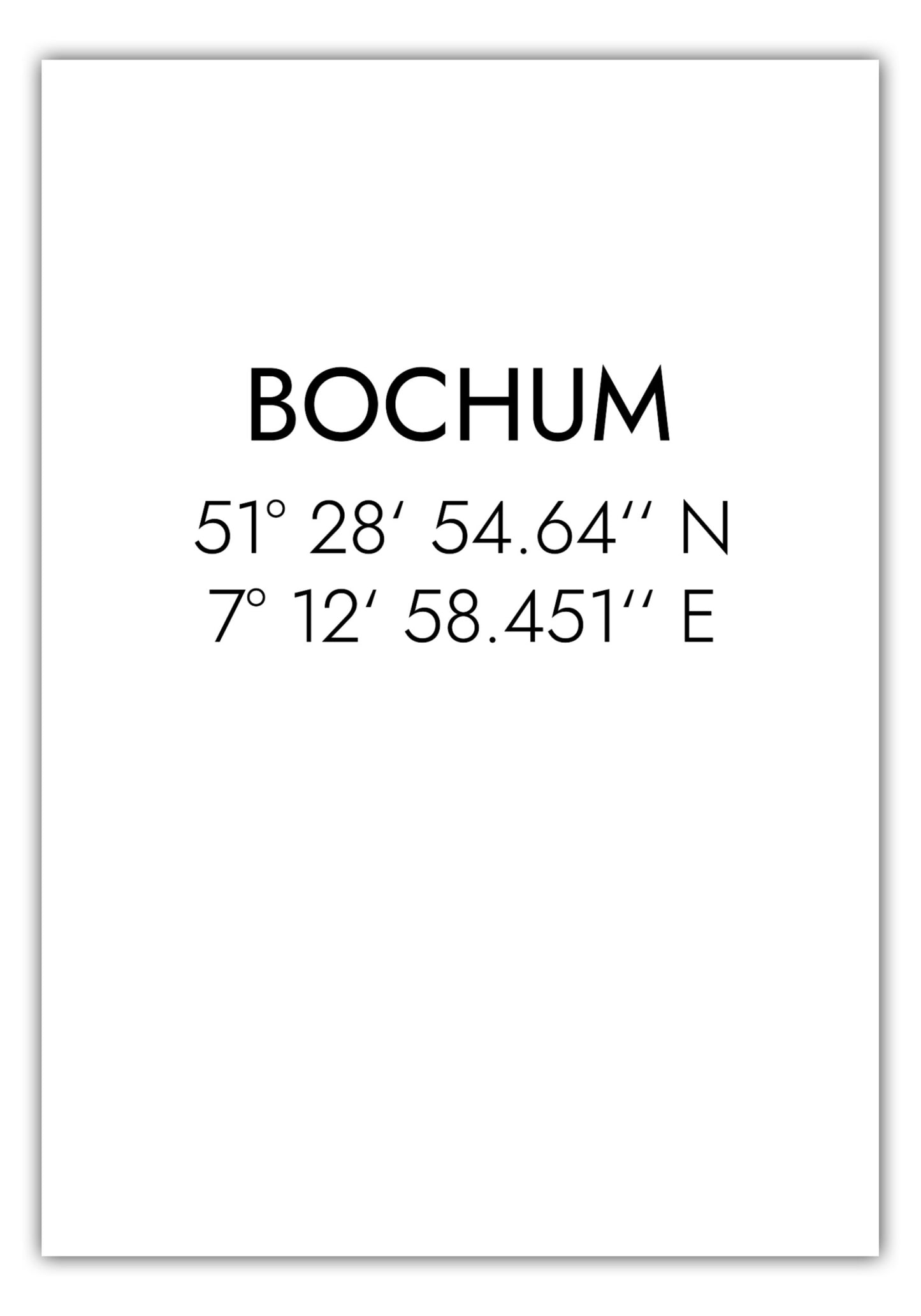 Poster Bochum Koordinaten #1