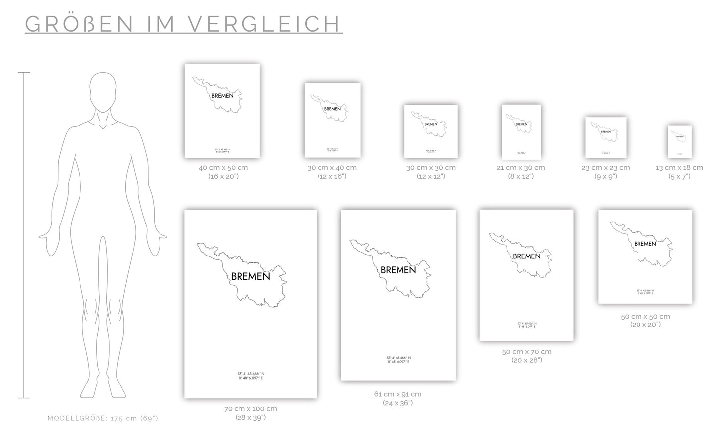 Poster Bremen Koordinaten #8