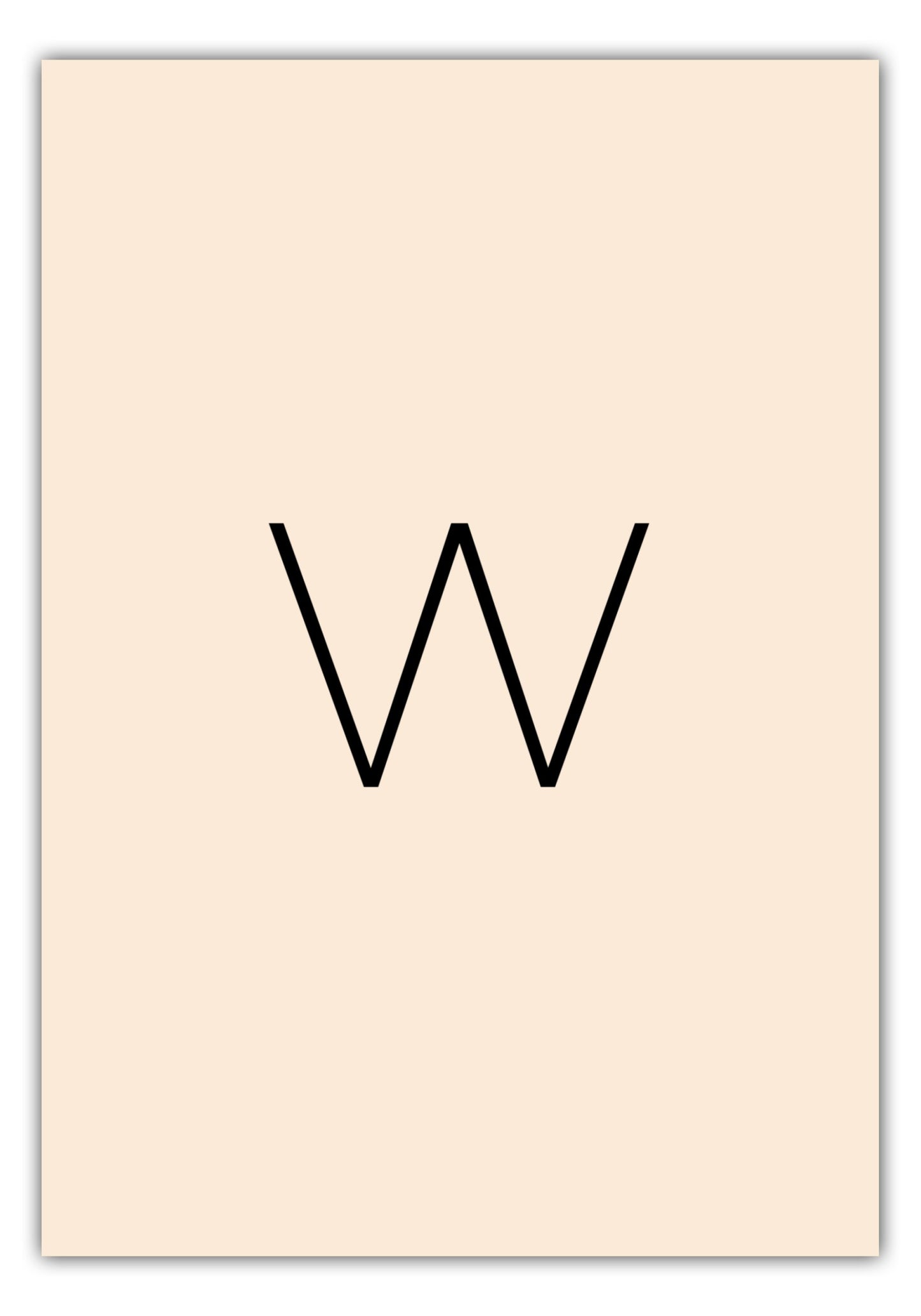 Poster Buchstabe W - Sans Serif
