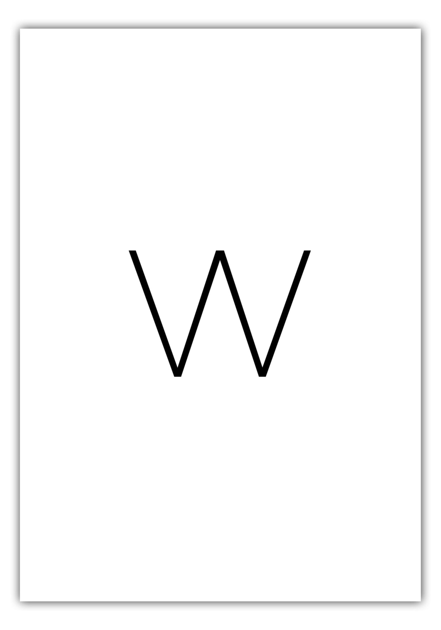 Poster Buchstabe W - Sans Serif