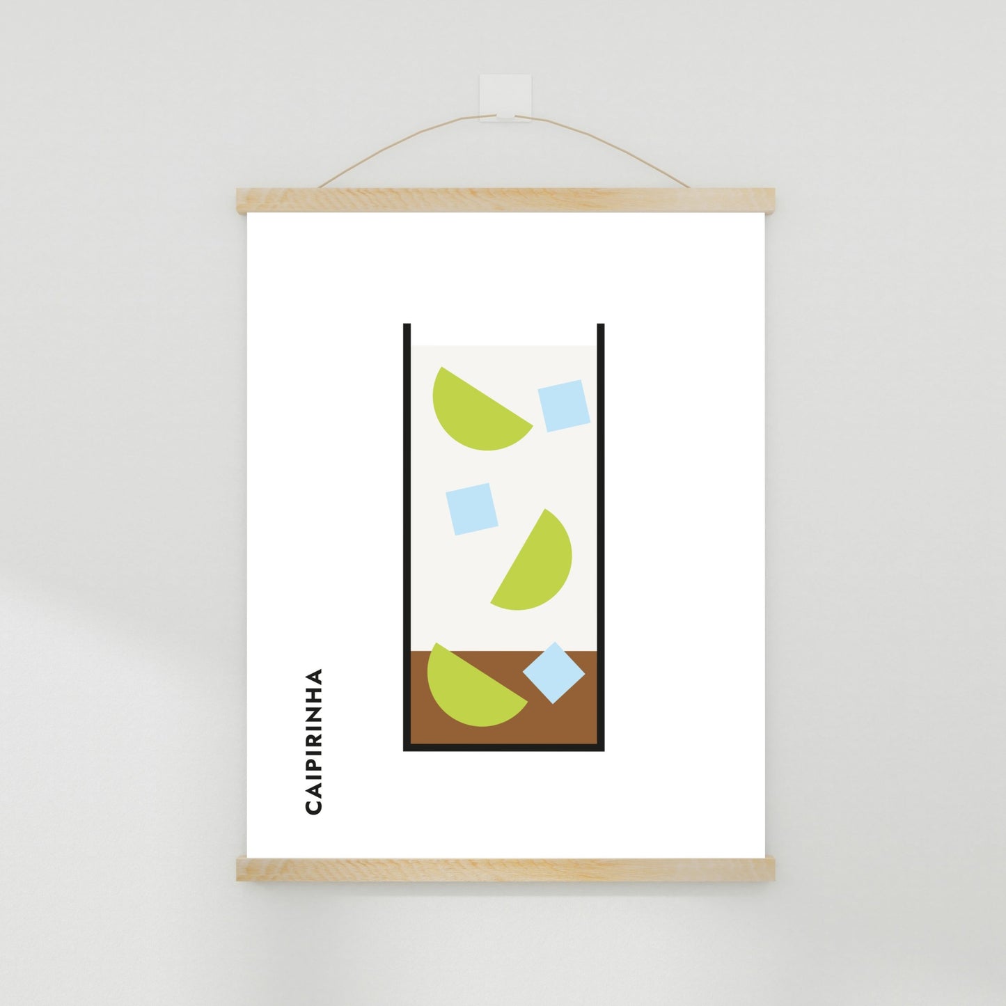 Poster Caipirinha im Glas (Bauhaus-Style)