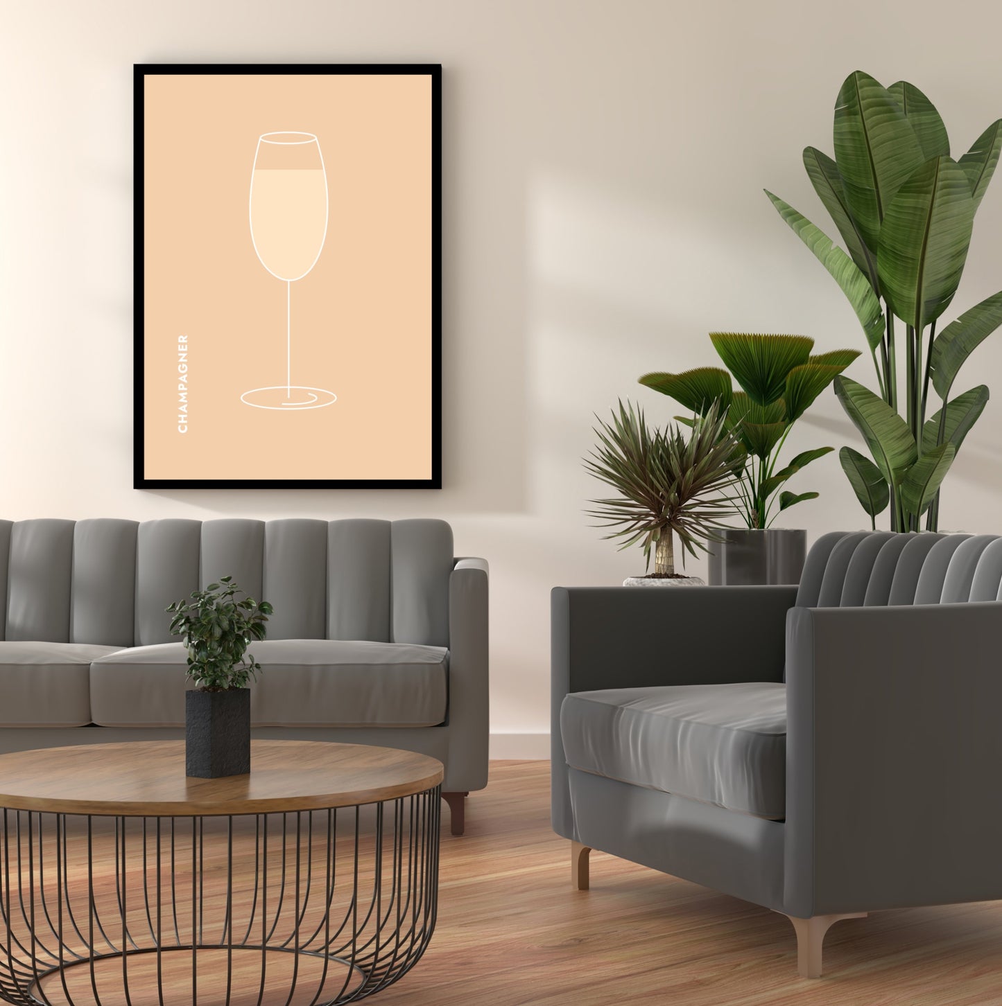 Poster Champagner im Glas