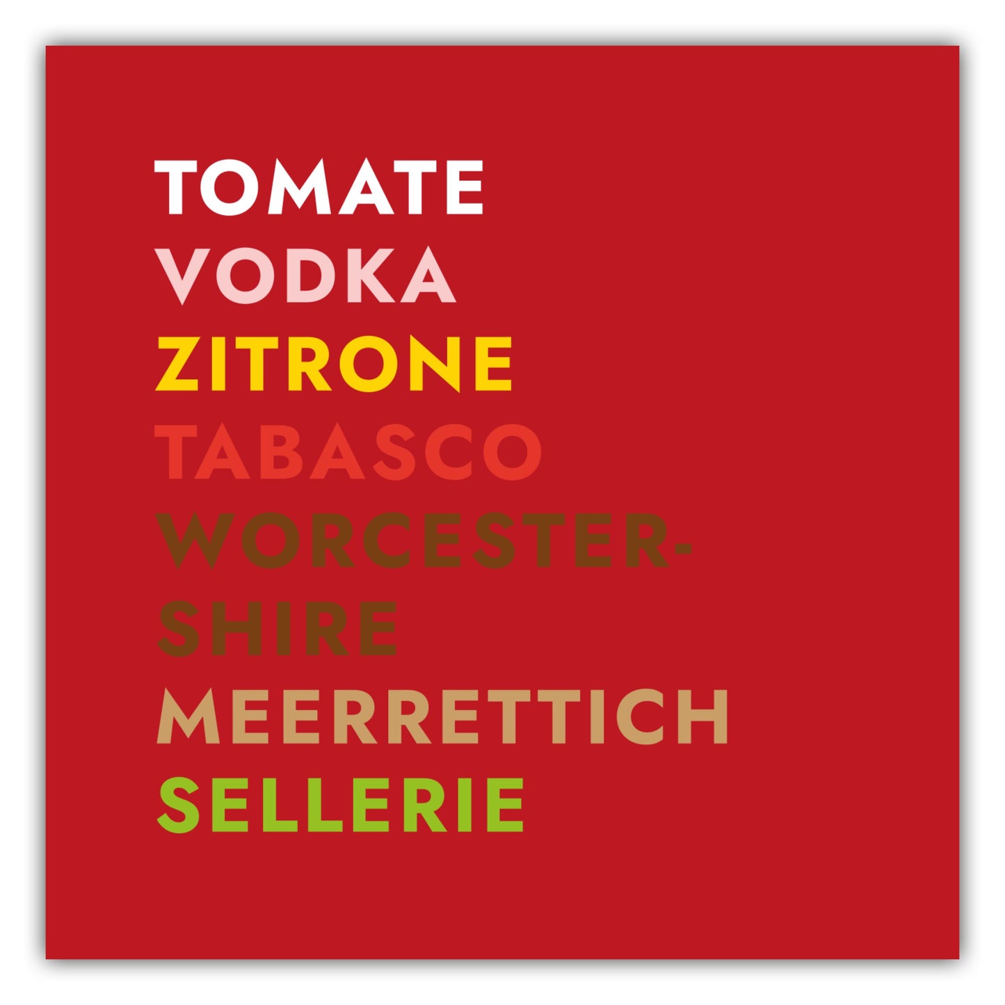 Poster Cocktail Bloody Mary - Text