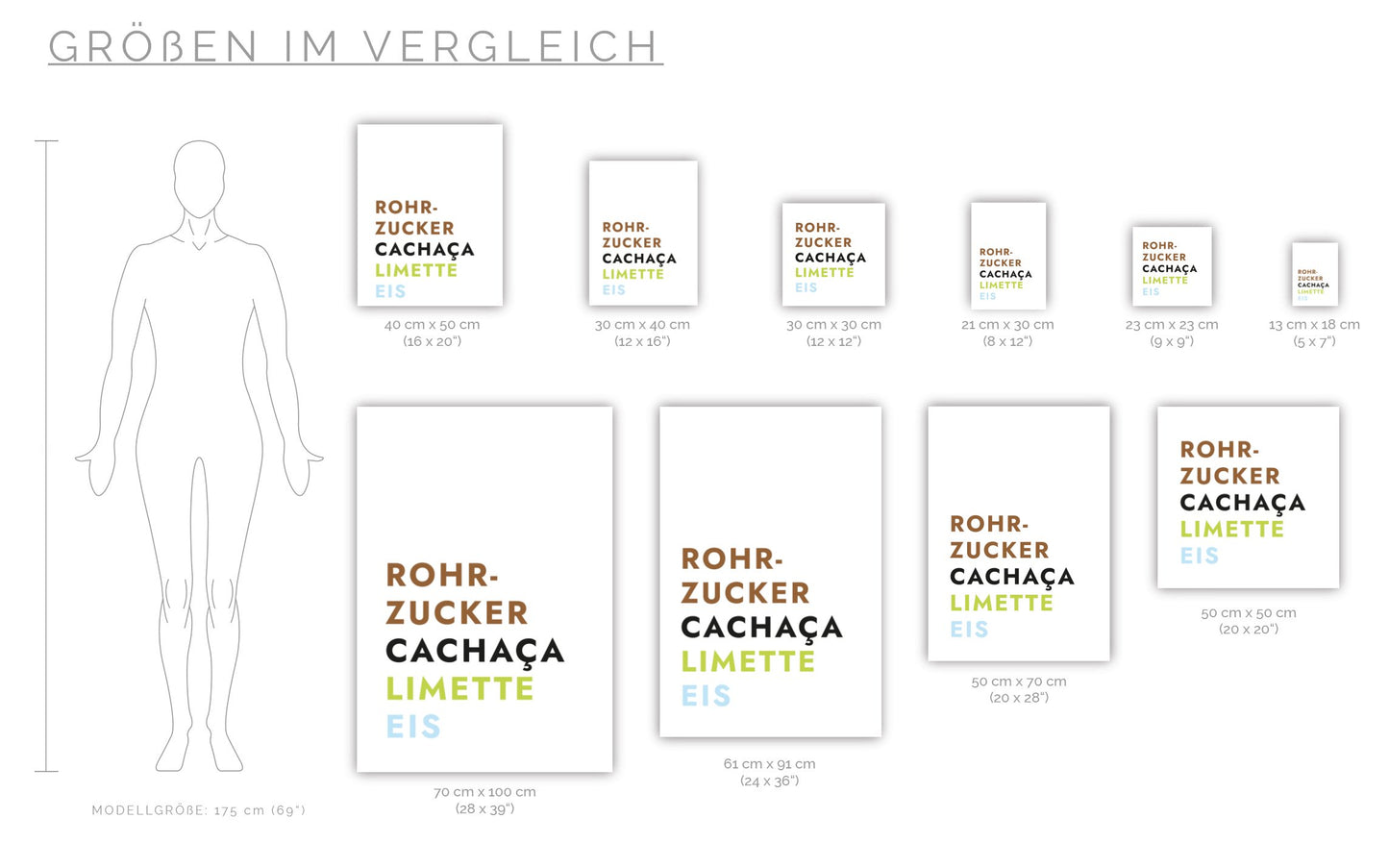 Poster Cocktail Caipirinha - Text