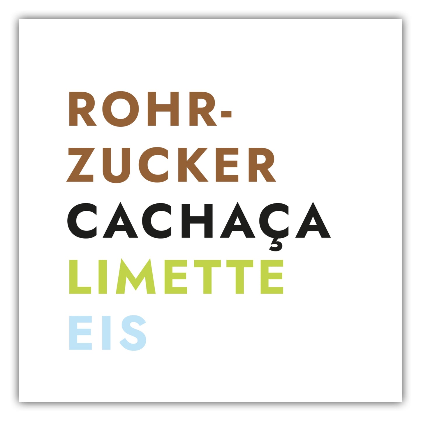 Poster Cocktail Caipirinha - Text