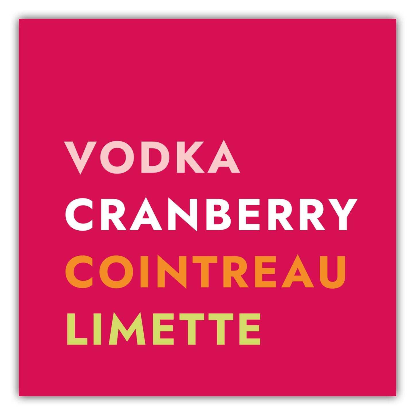 Poster Cocktail Cosmopolitan - Text