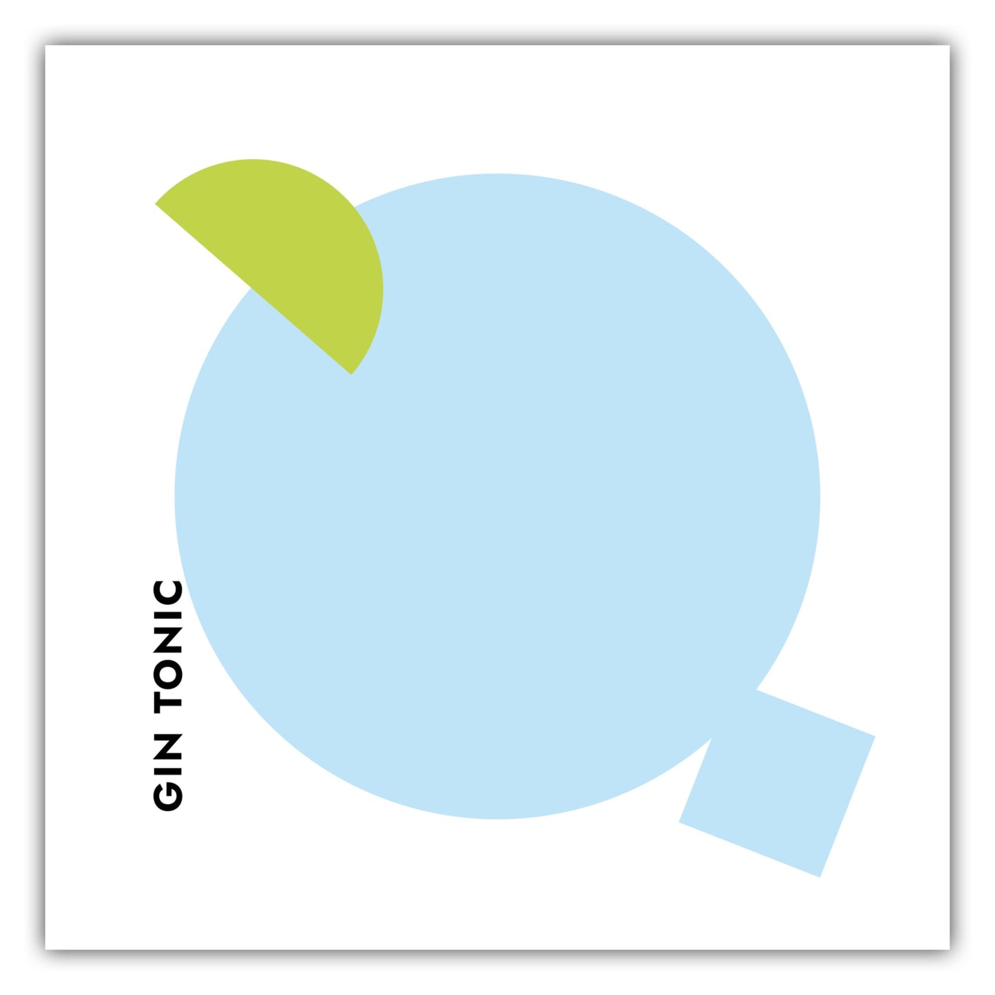 Poster Cocktail Gin Tonic Limette - Rund