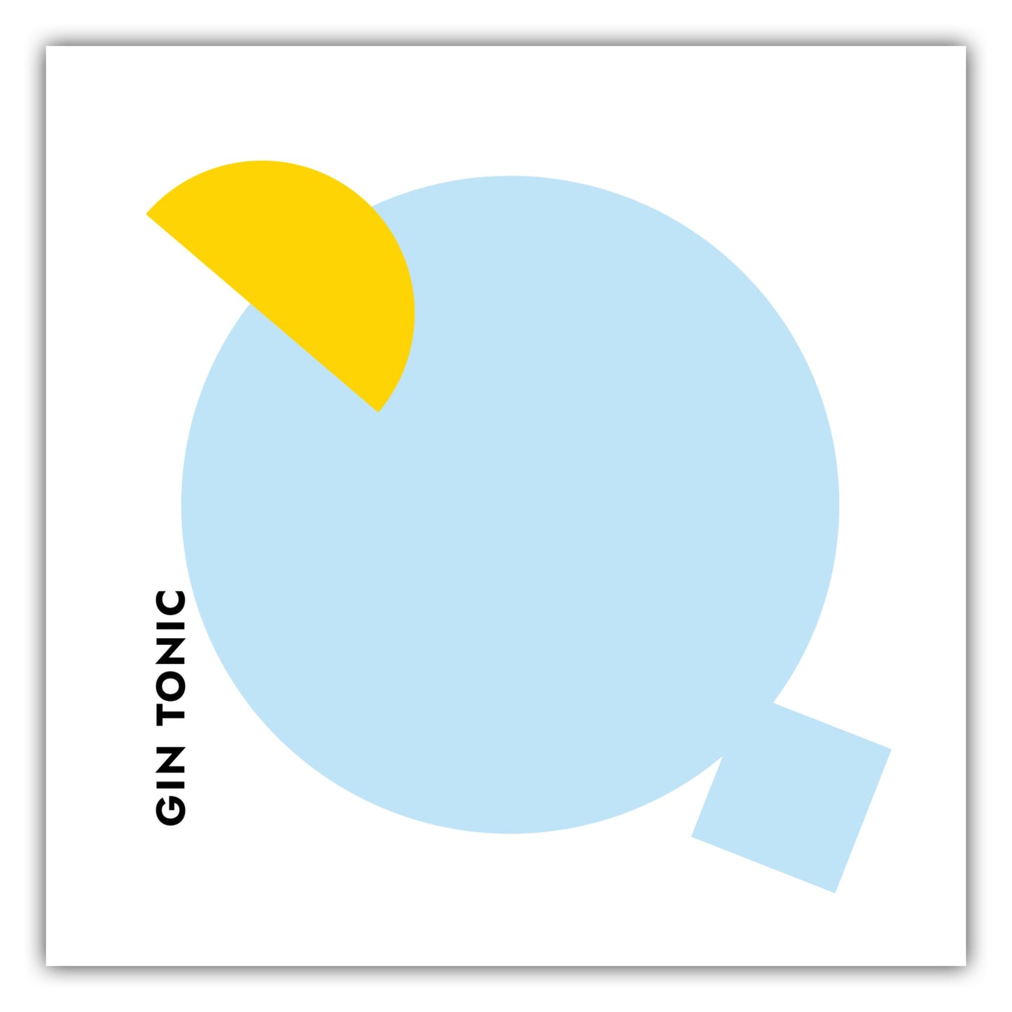 Poster Cocktail Gin Tonic Zitrone - Rund