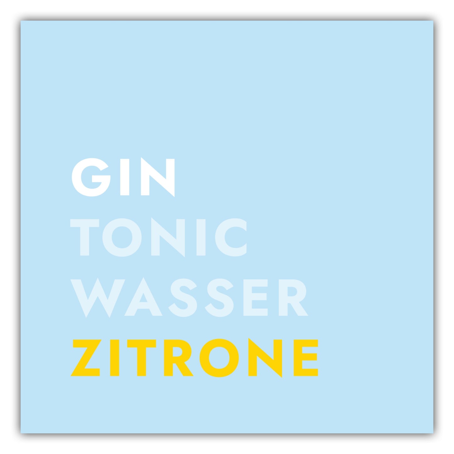 Poster Cocktail Gin Tonic Zitrone - Text