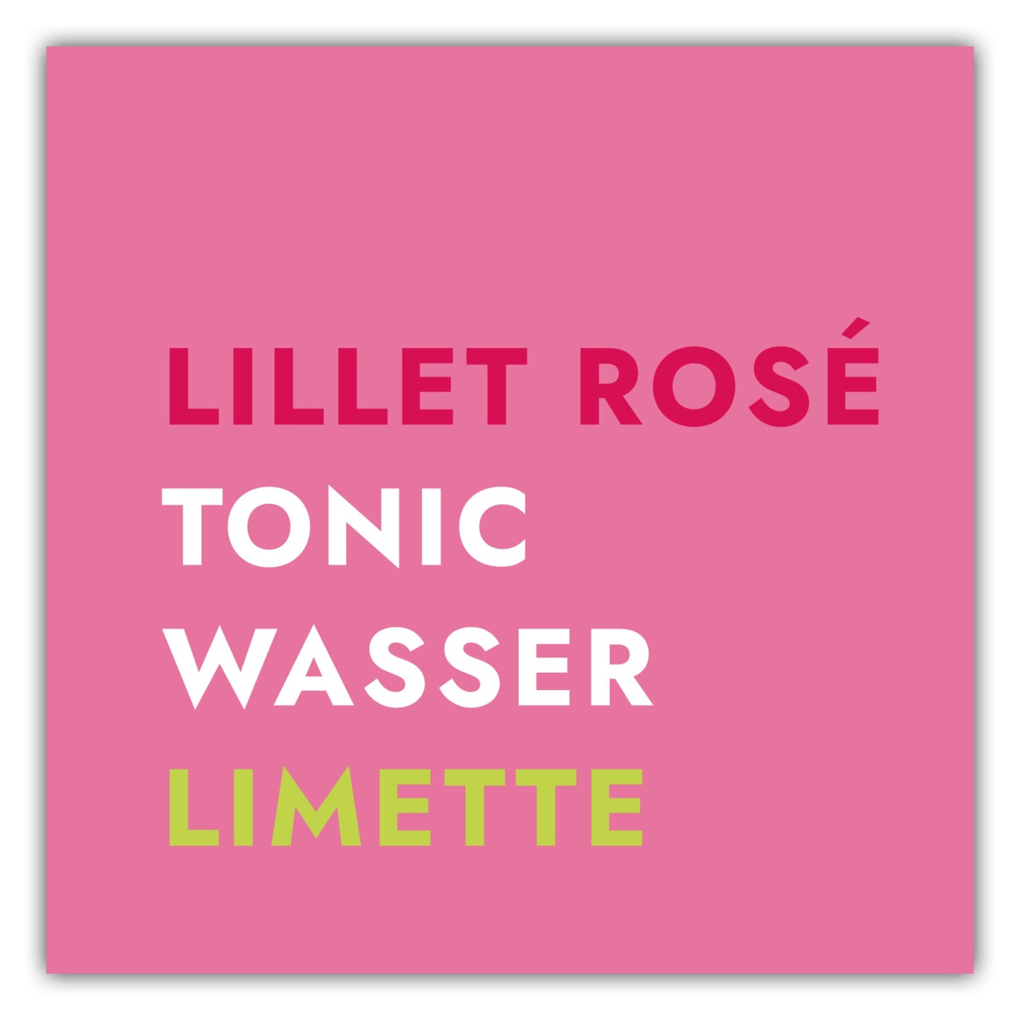 Poster Cocktail Lillet Rosé Tonic - Text