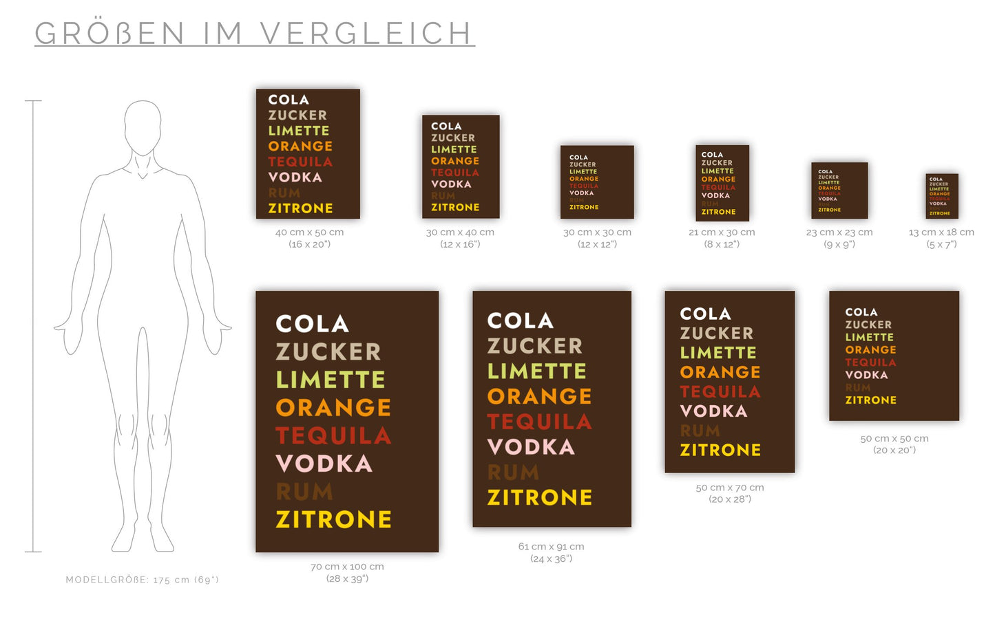 Poster Cocktail Long Island Ice Tea - Text