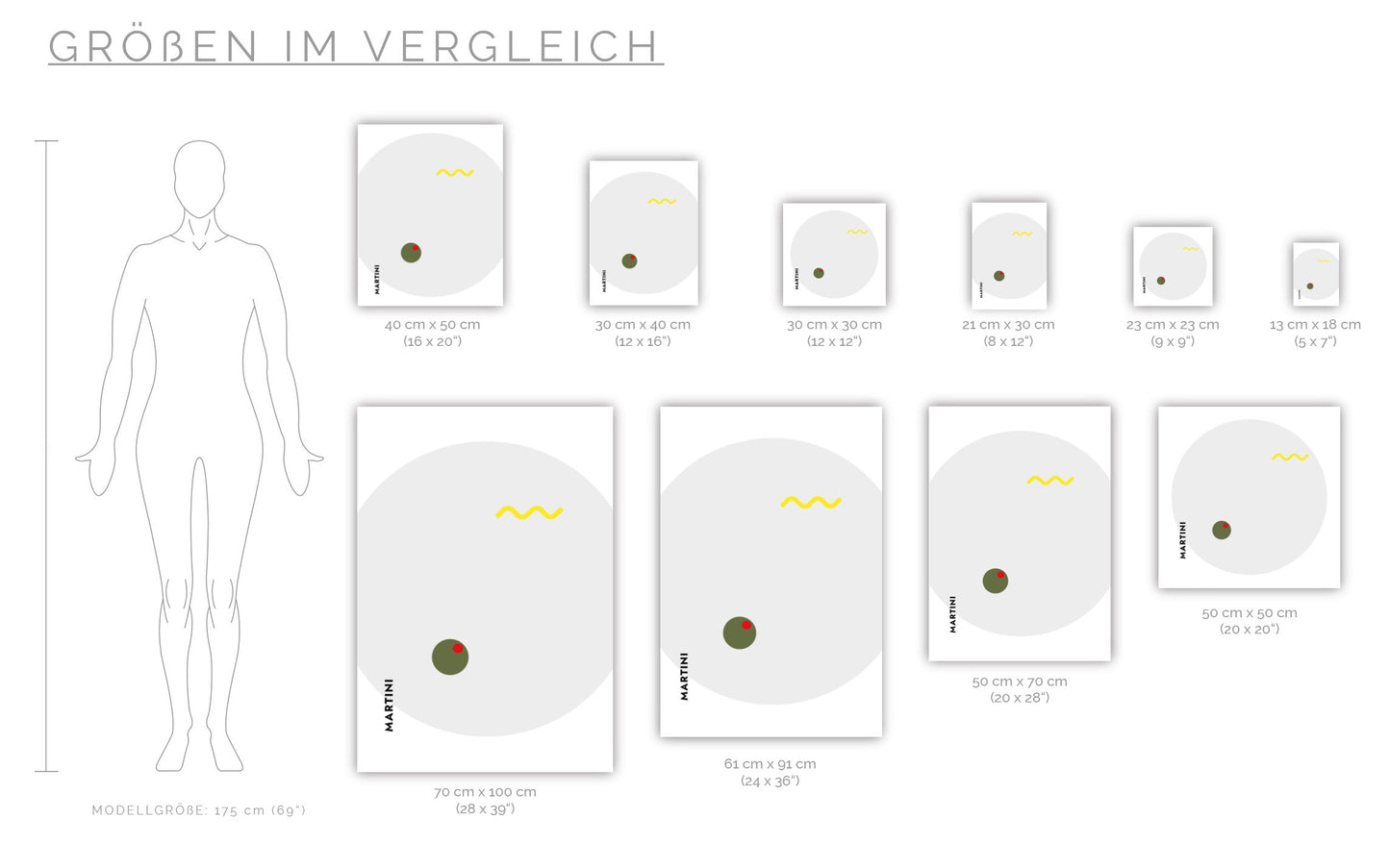 Poster Cocktail Martini - Rund
