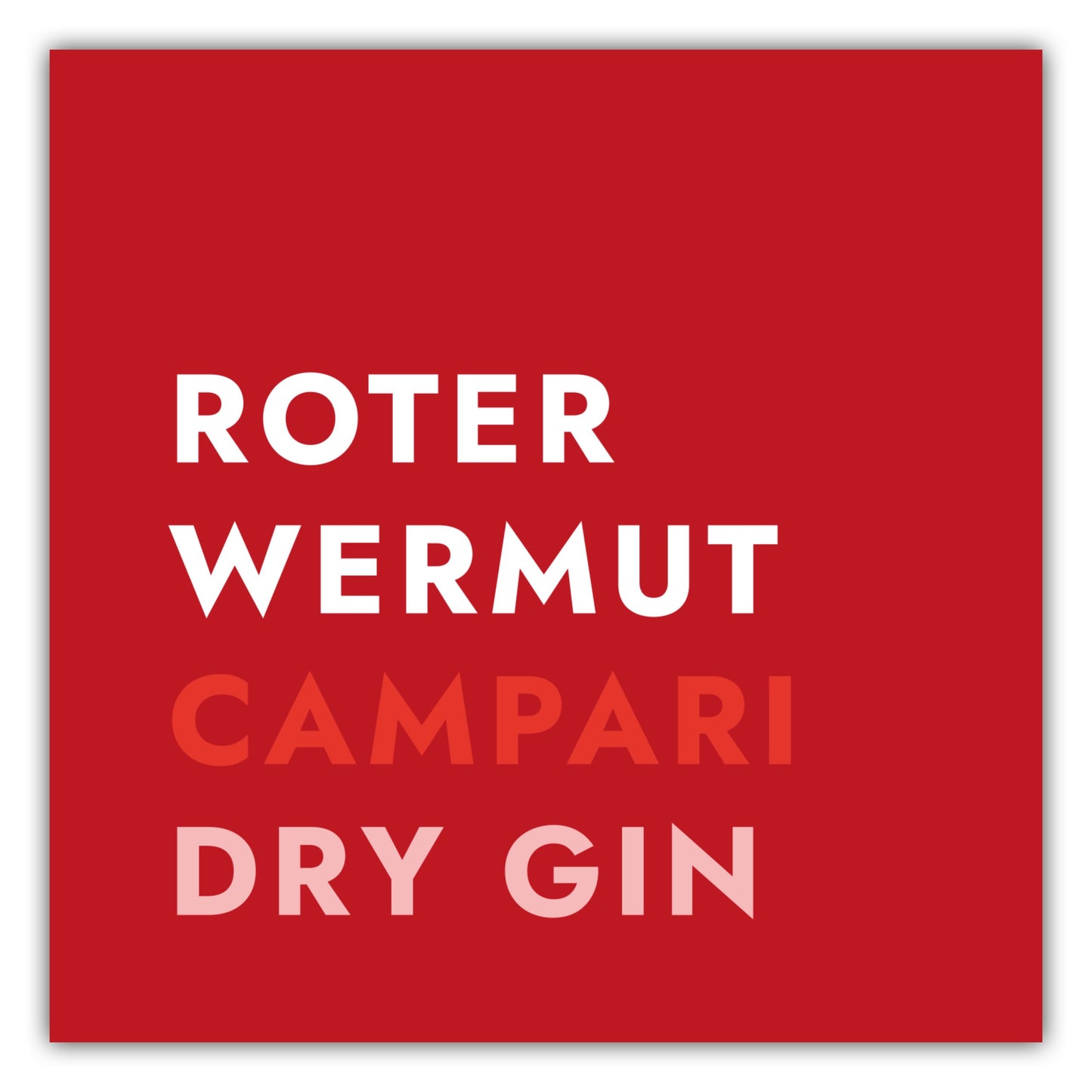 Poster Cocktail Negroni - Text