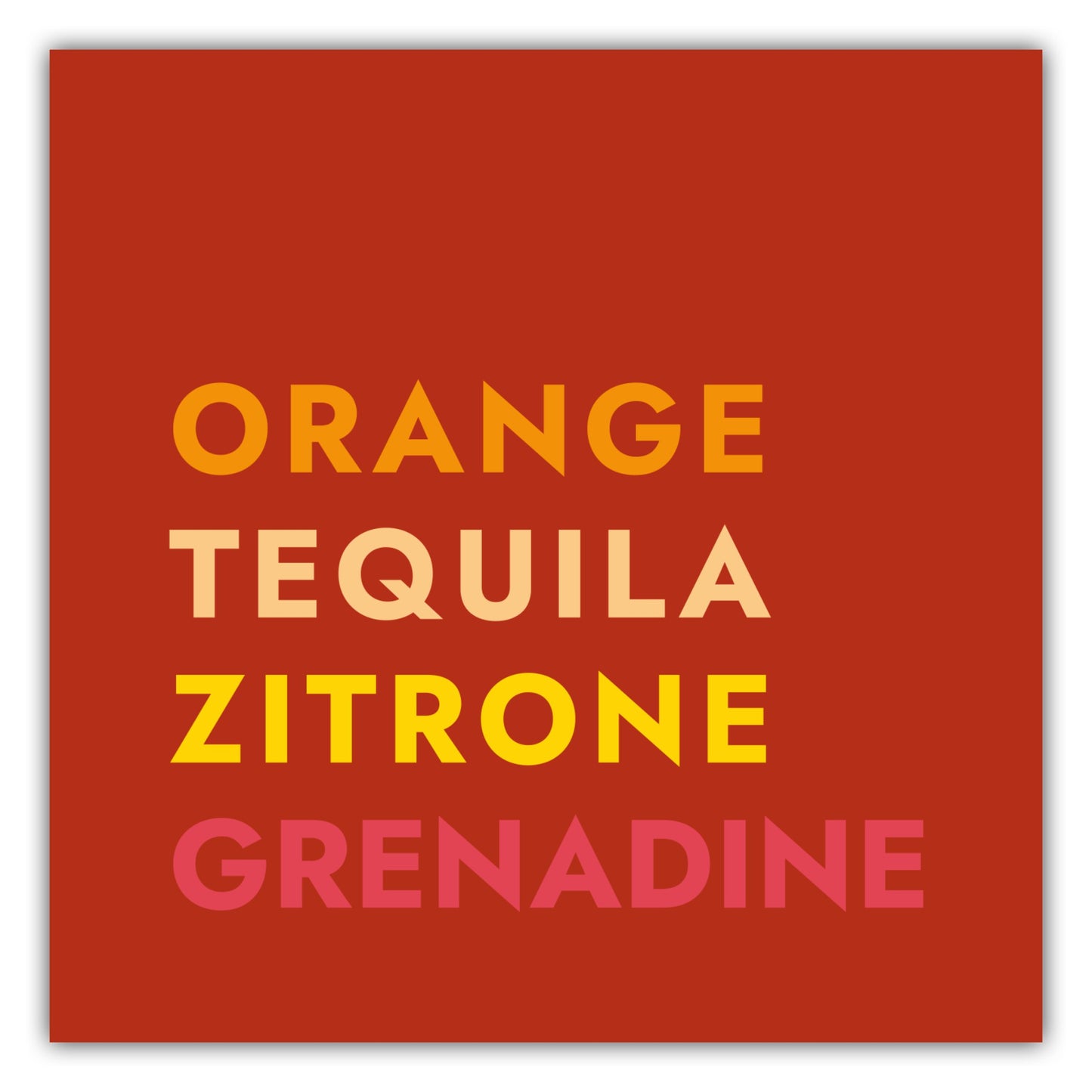Poster Cocktail Tequila Sunrise - Text
