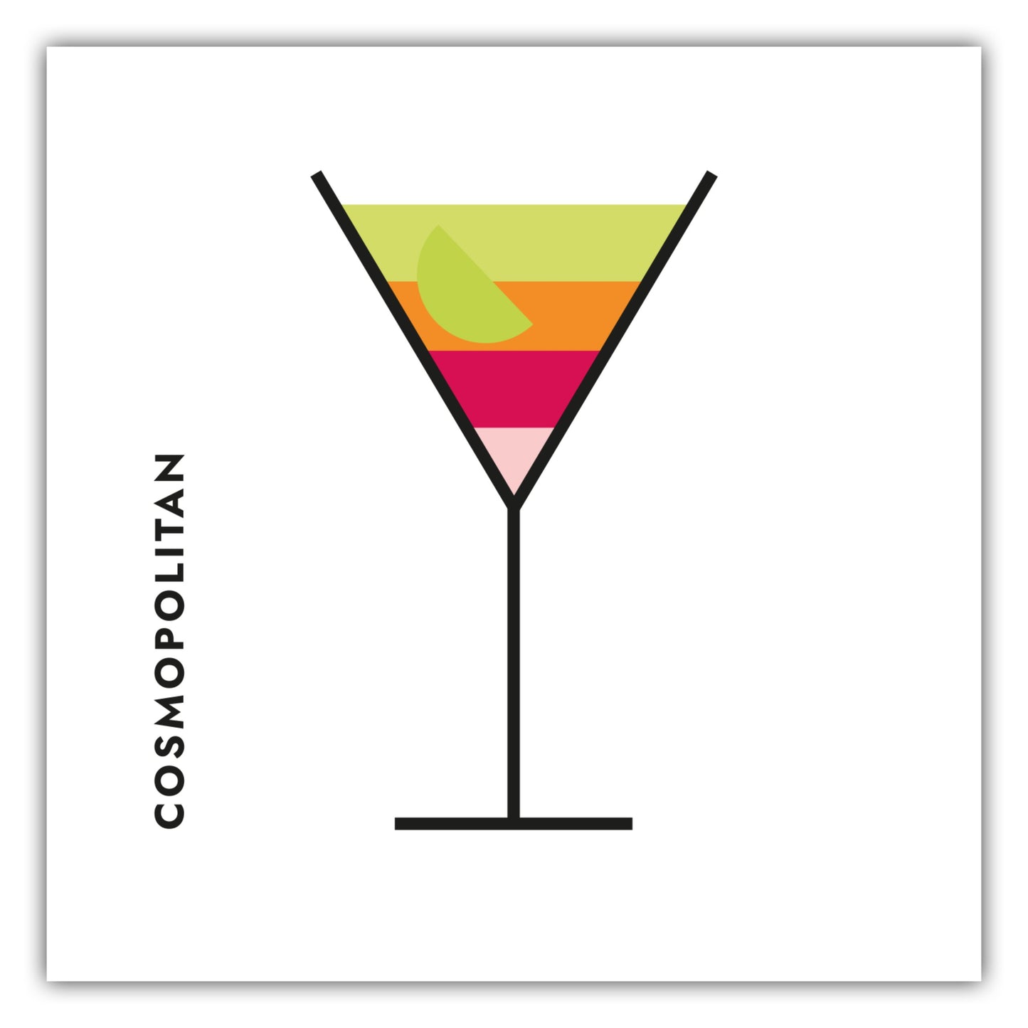 Poster Cosmopolitan im Glas (Bauhaus-Style)