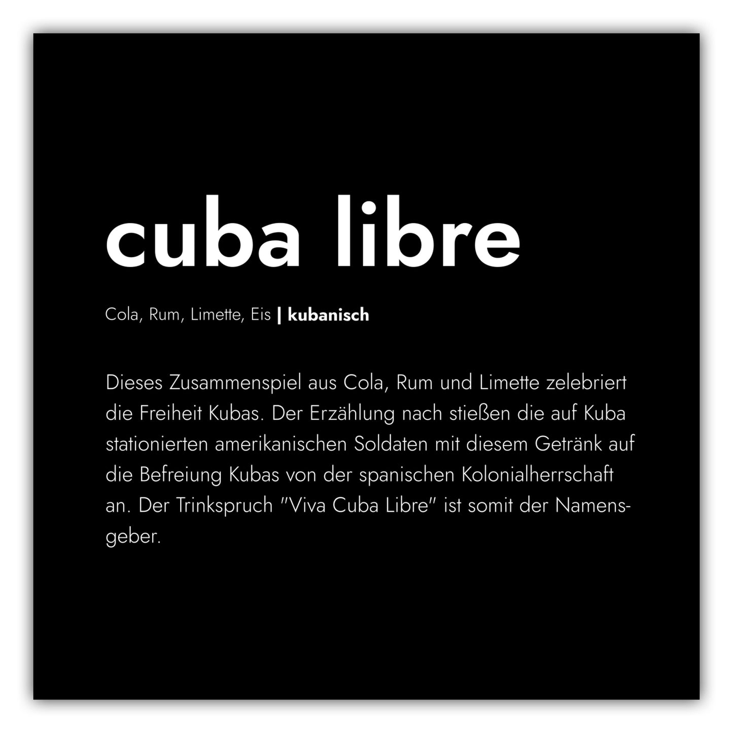 Poster Cuba Libre - Definition