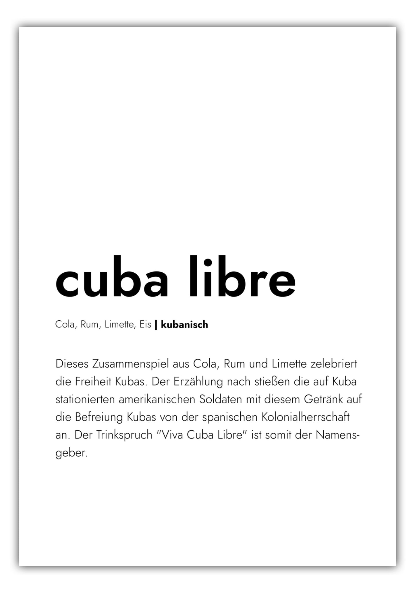 Poster Cuba Libre - Definition