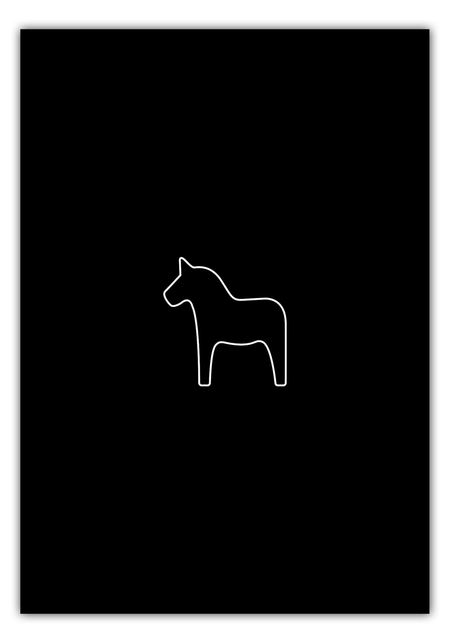 Poster Dalapferd Outline klein