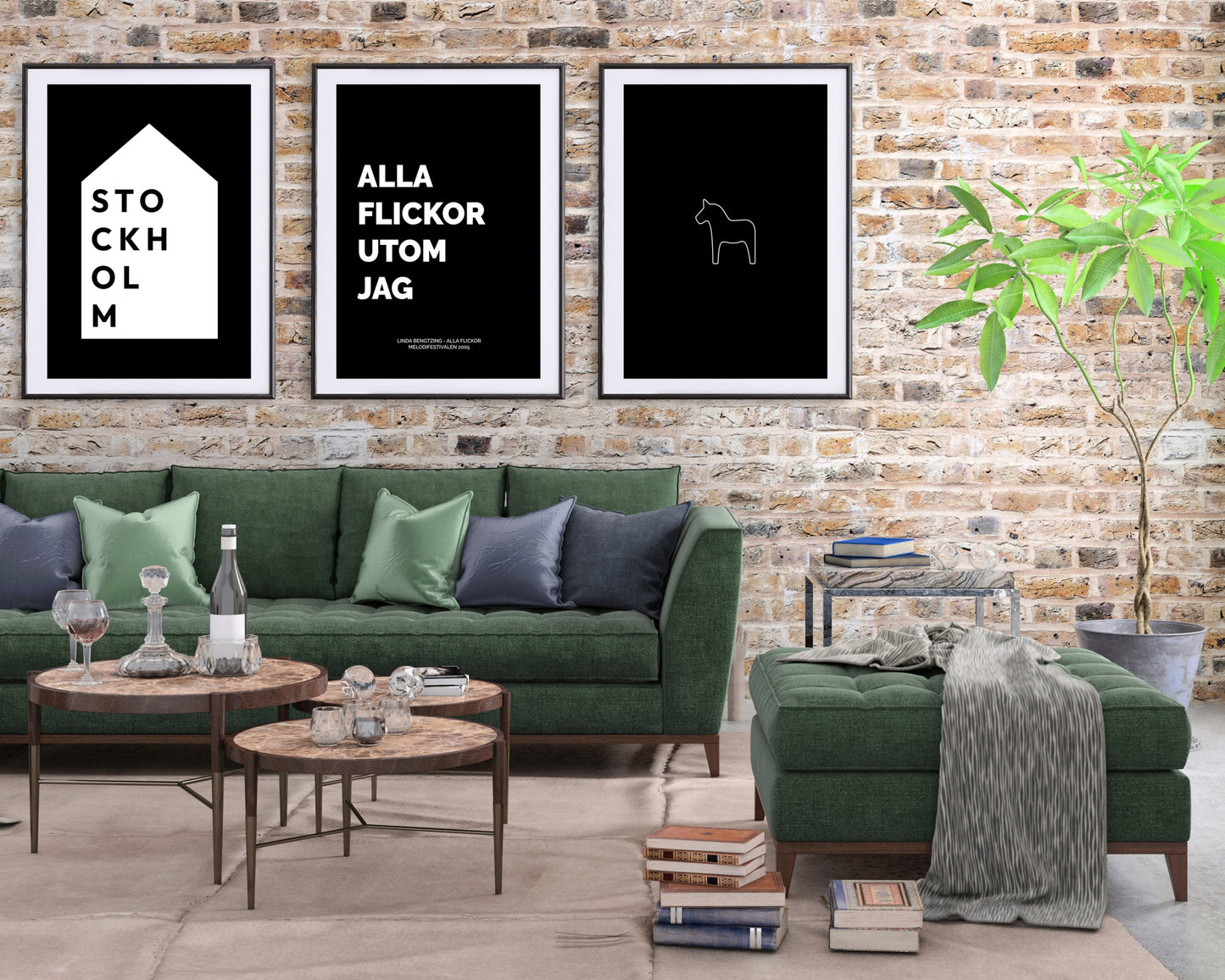 Poster Dalapferd Outline klein