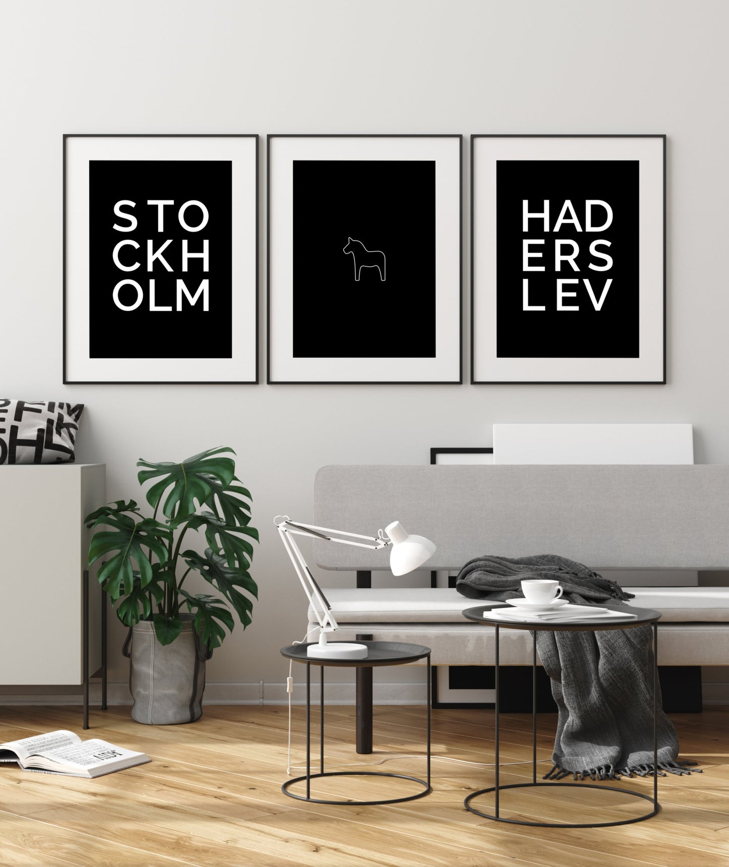 Poster Dalapferd Outline klein