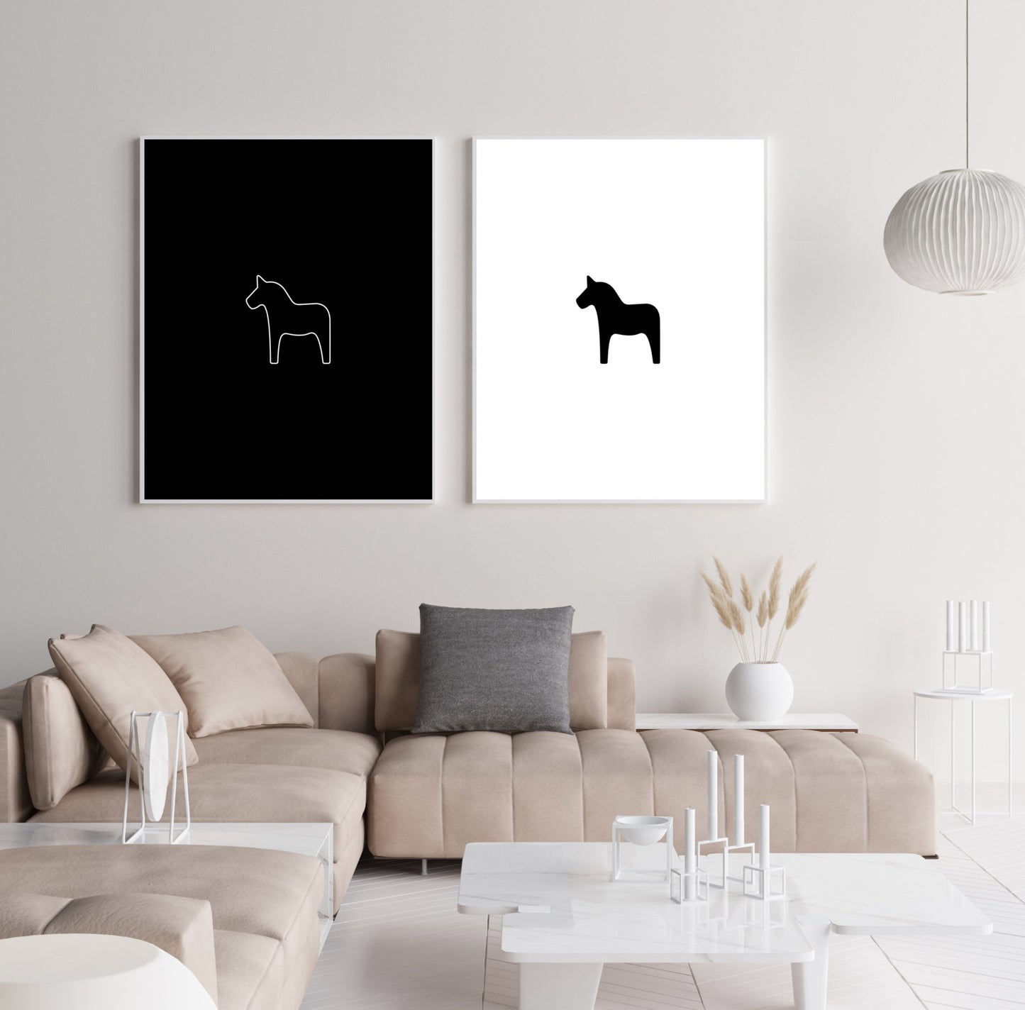 Poster Dalapferd Outline klein