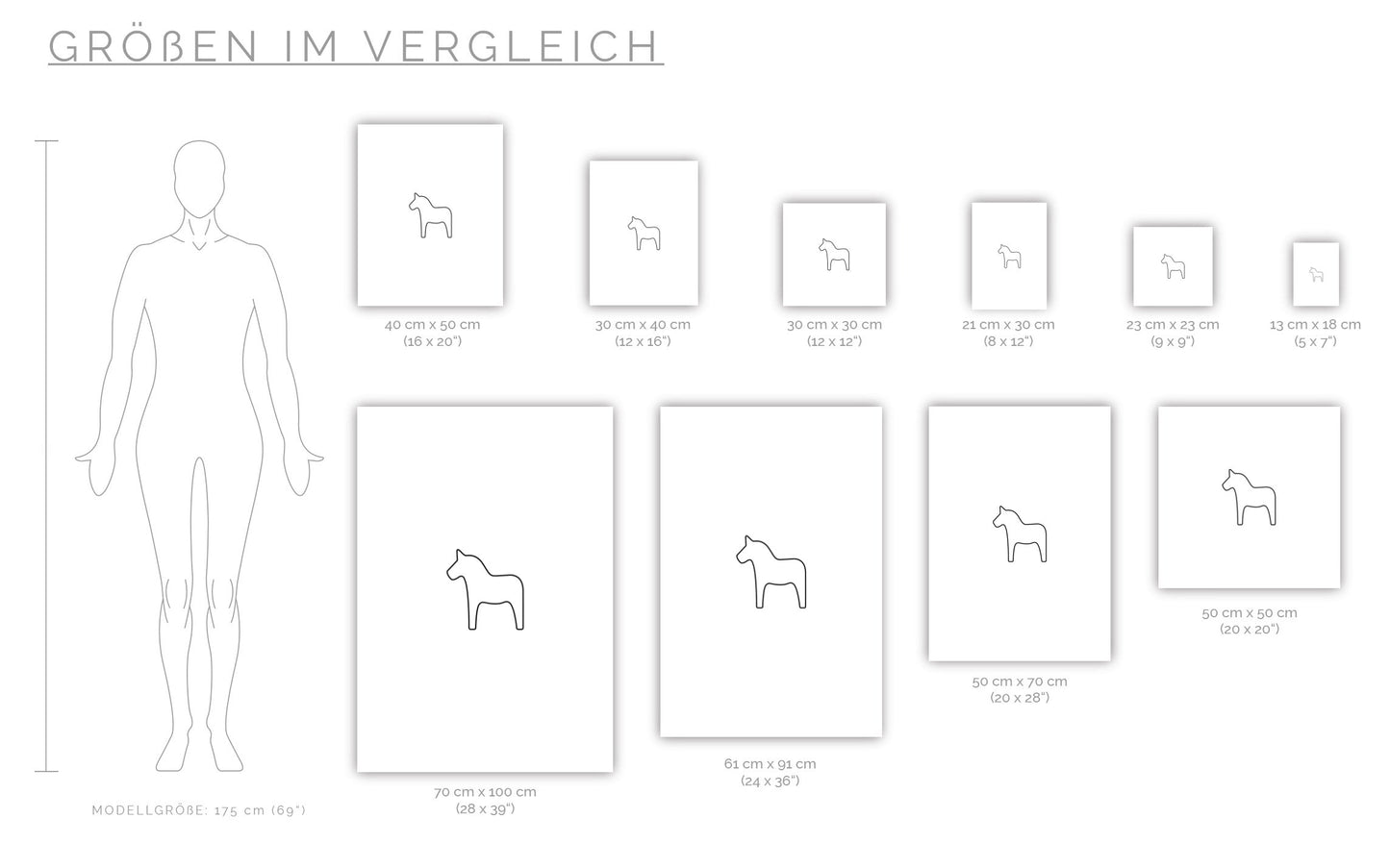 Poster Dalapferd Outline klein
