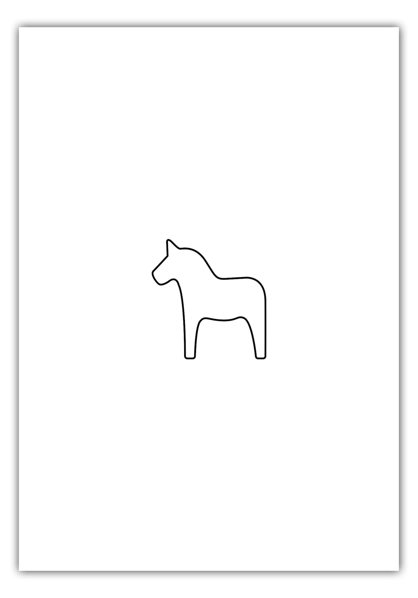 Poster Dalapferd Outline klein