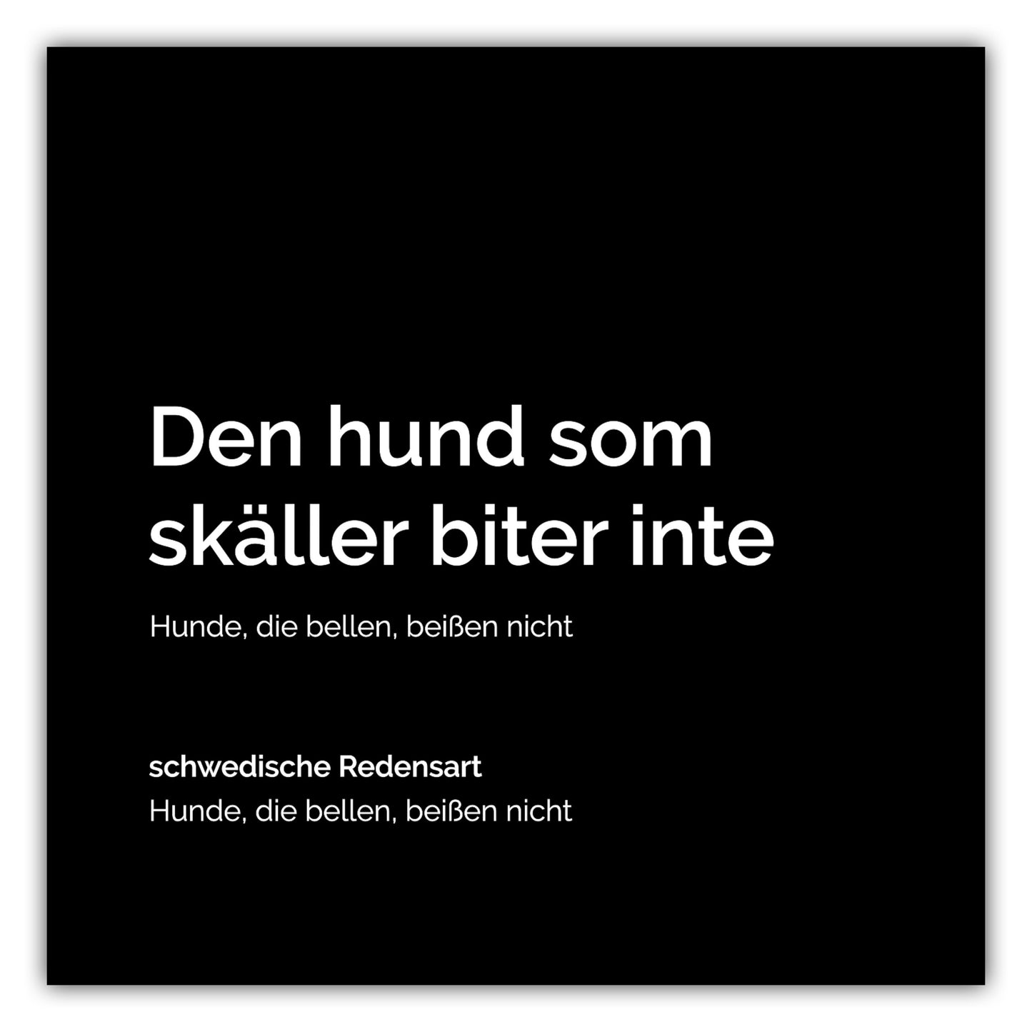 Poster Den hund som skäller biter inte