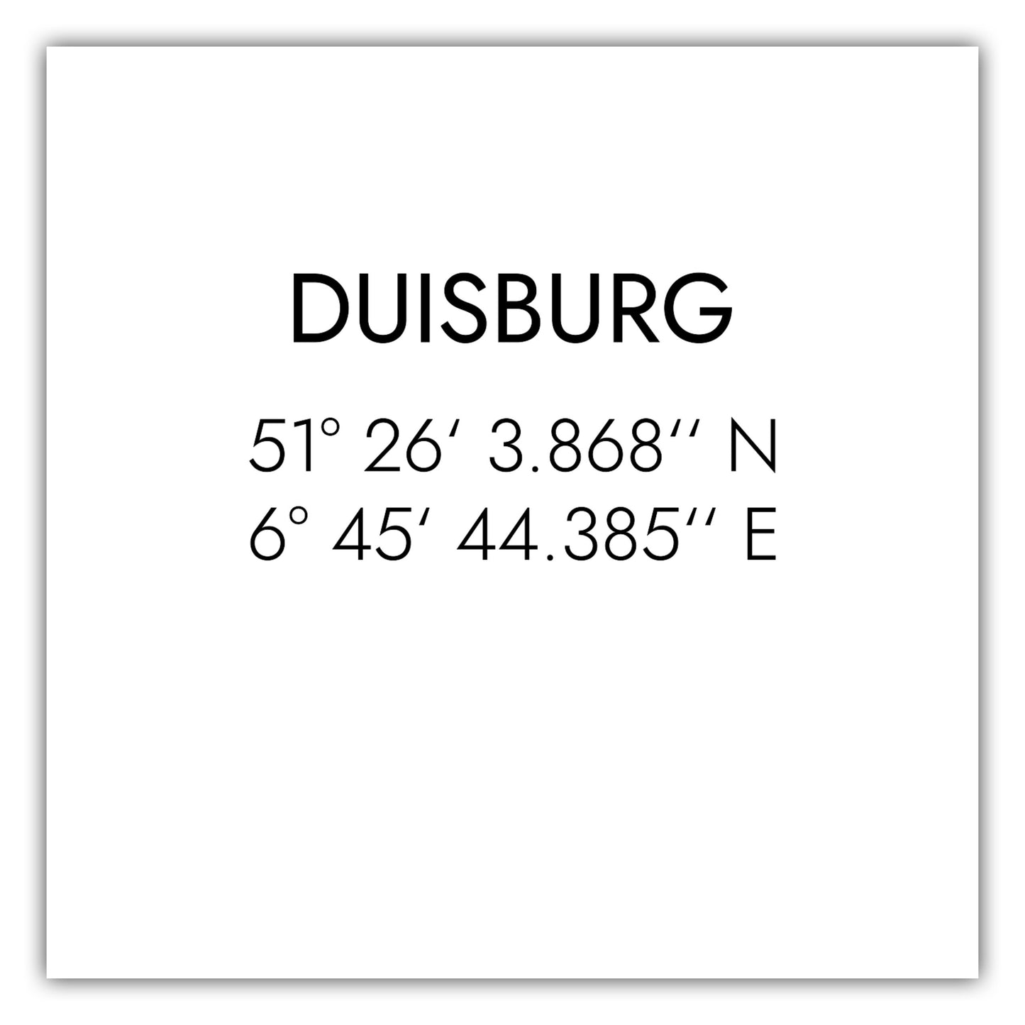 Poster Duisburg Koordinaten #1