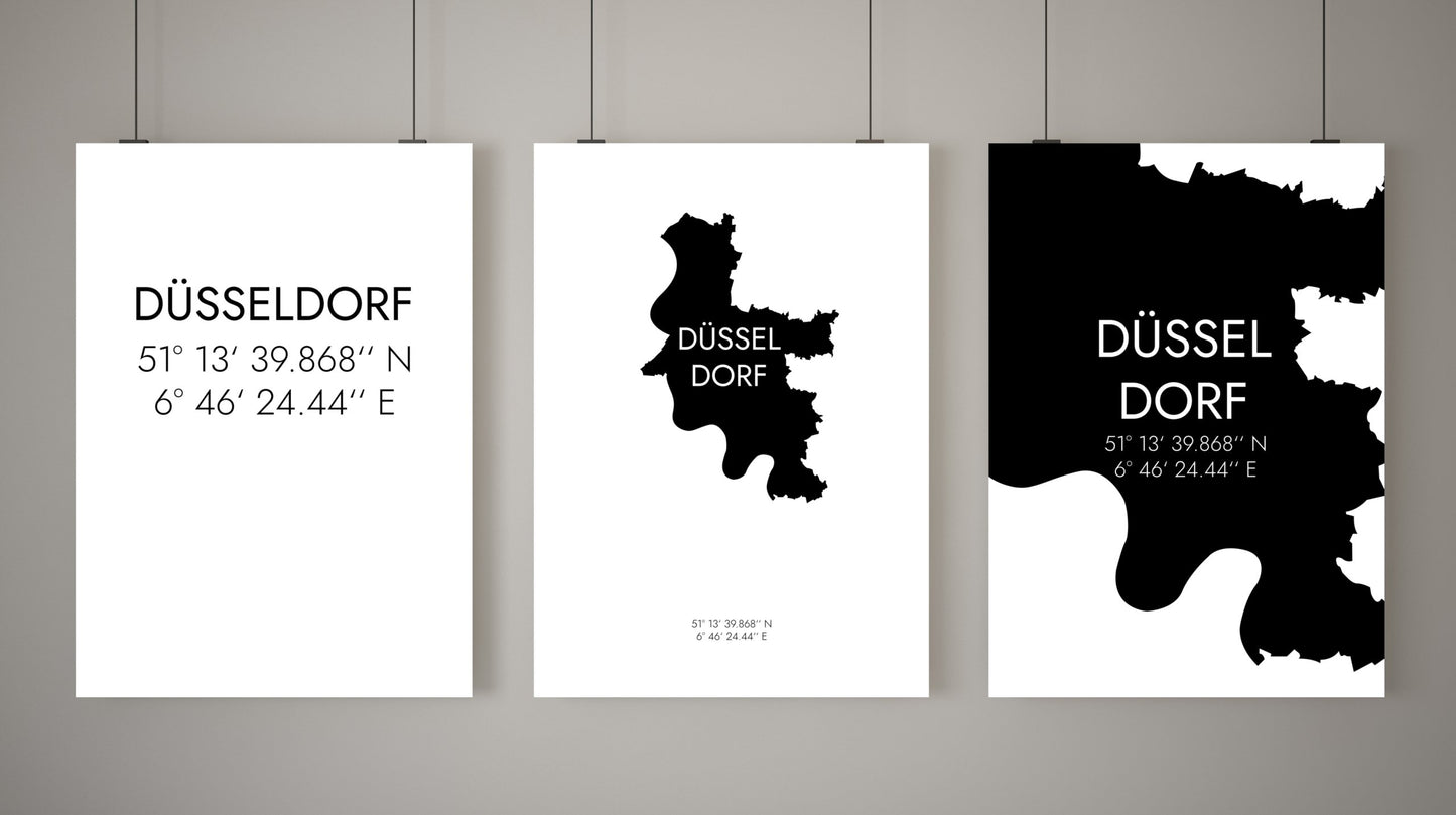 Poster Düsseldorf Koordinaten #5