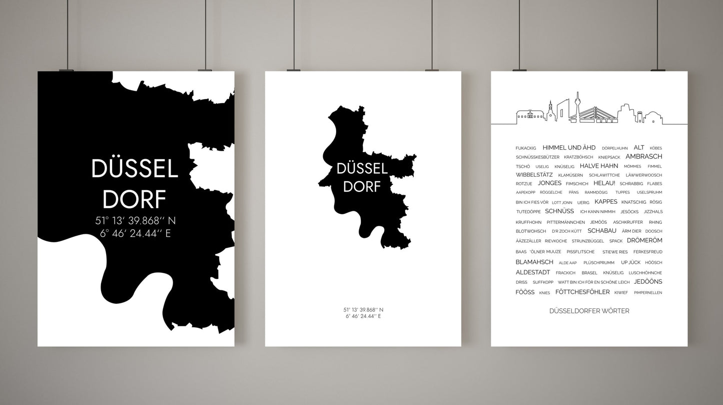 Poster Düsseldorf Koordinaten #5