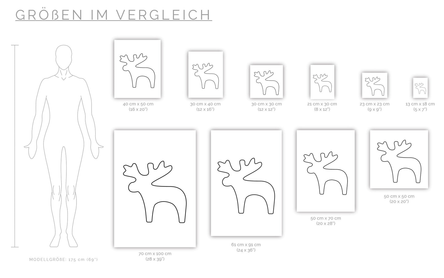Poster Elch Outline groß