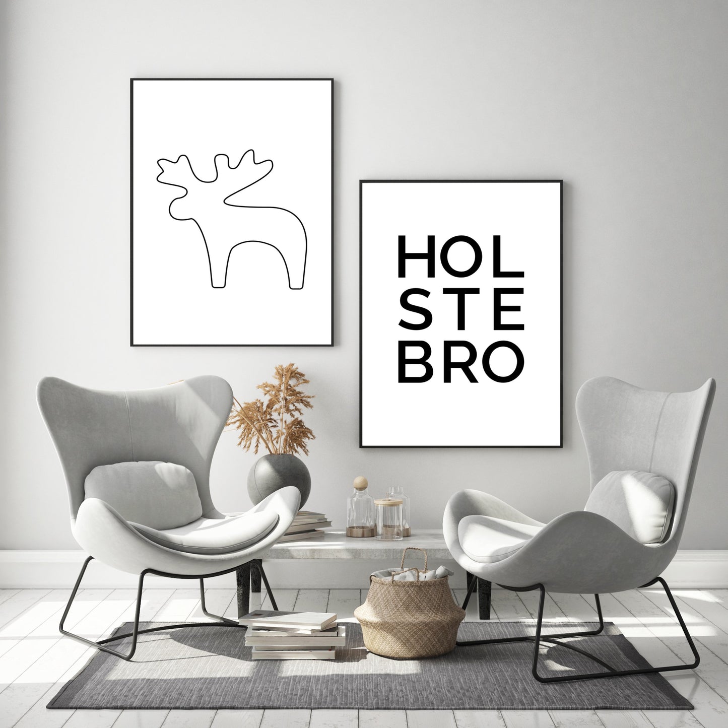 Poster Elch Outline groß