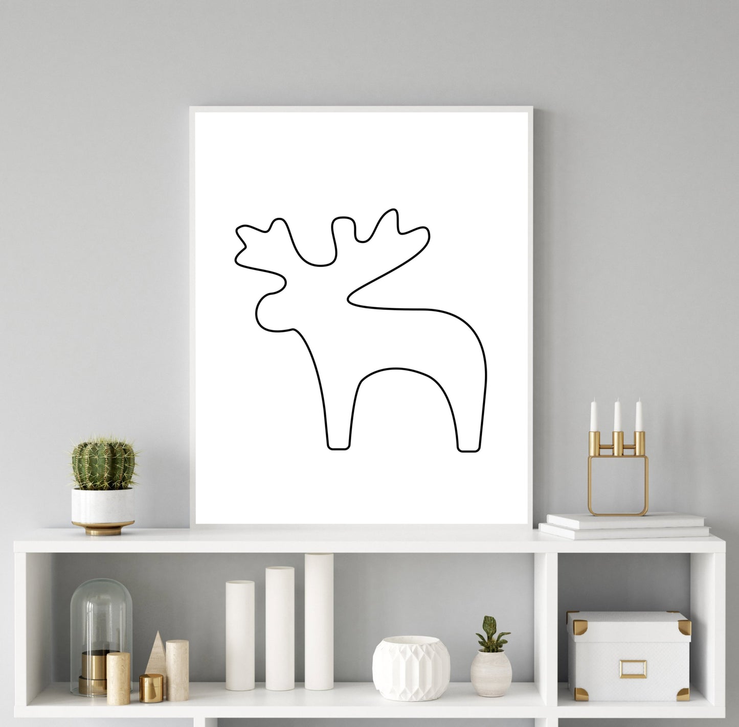 Poster Elch Outline groß