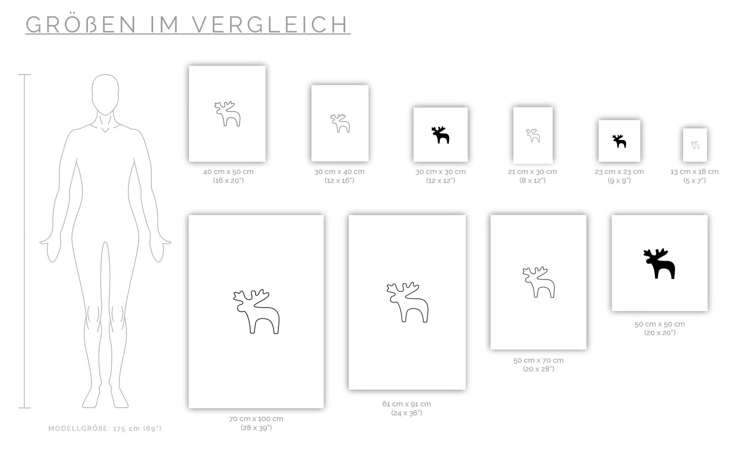 Poster Elch Outline klein