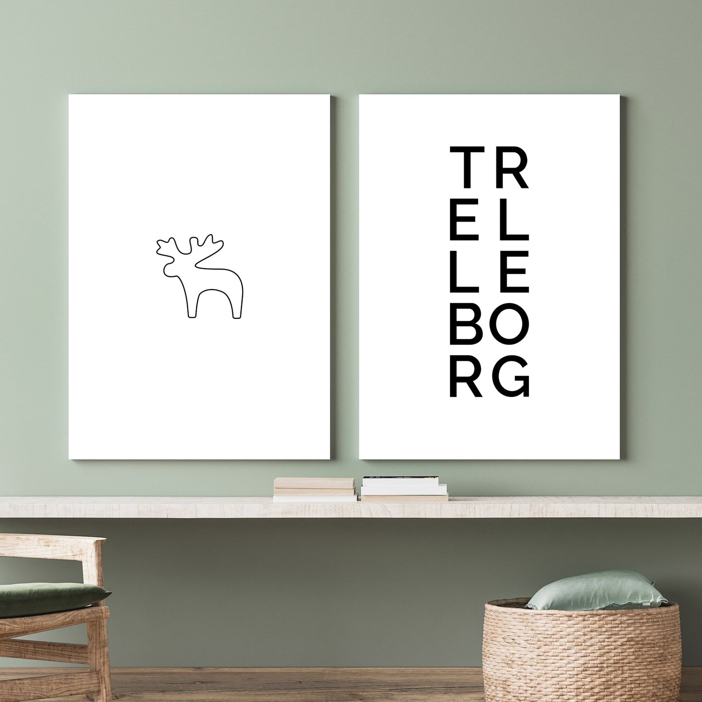 Poster Elch Outline klein