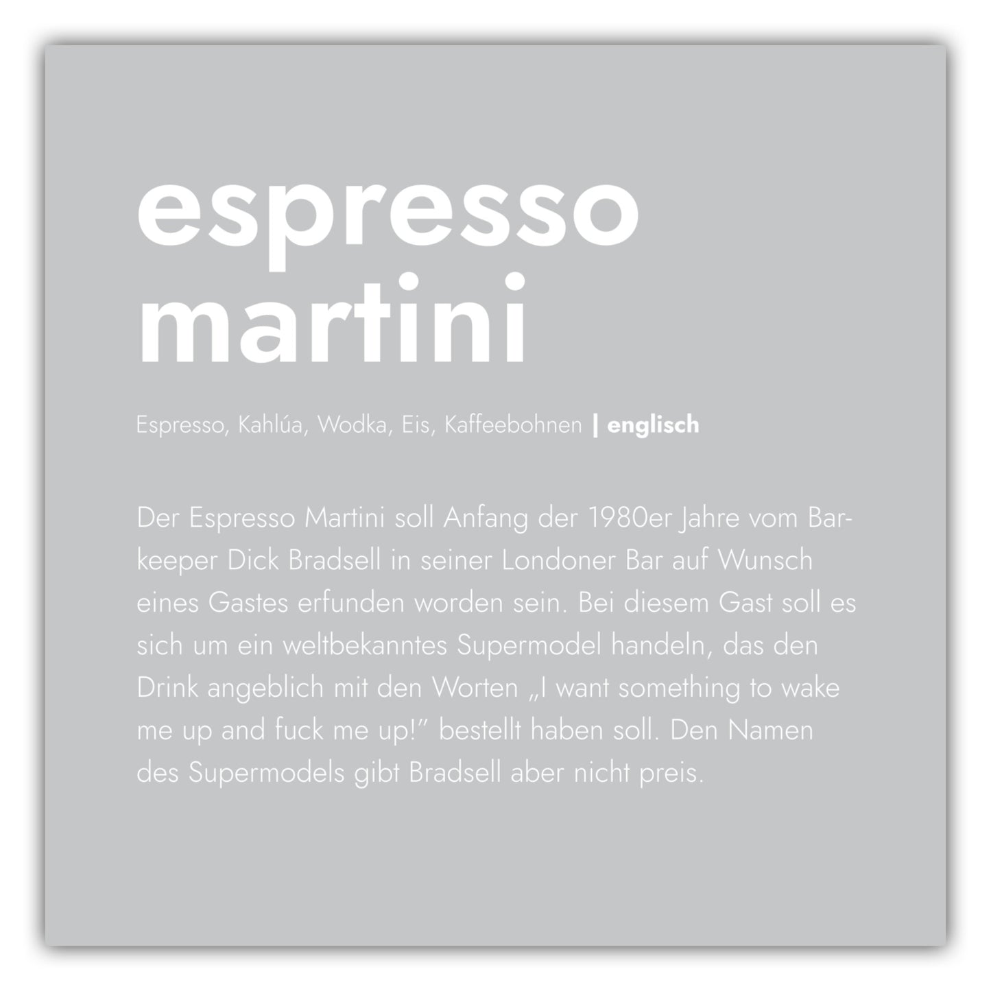 Poster Espresso Martini - Definition