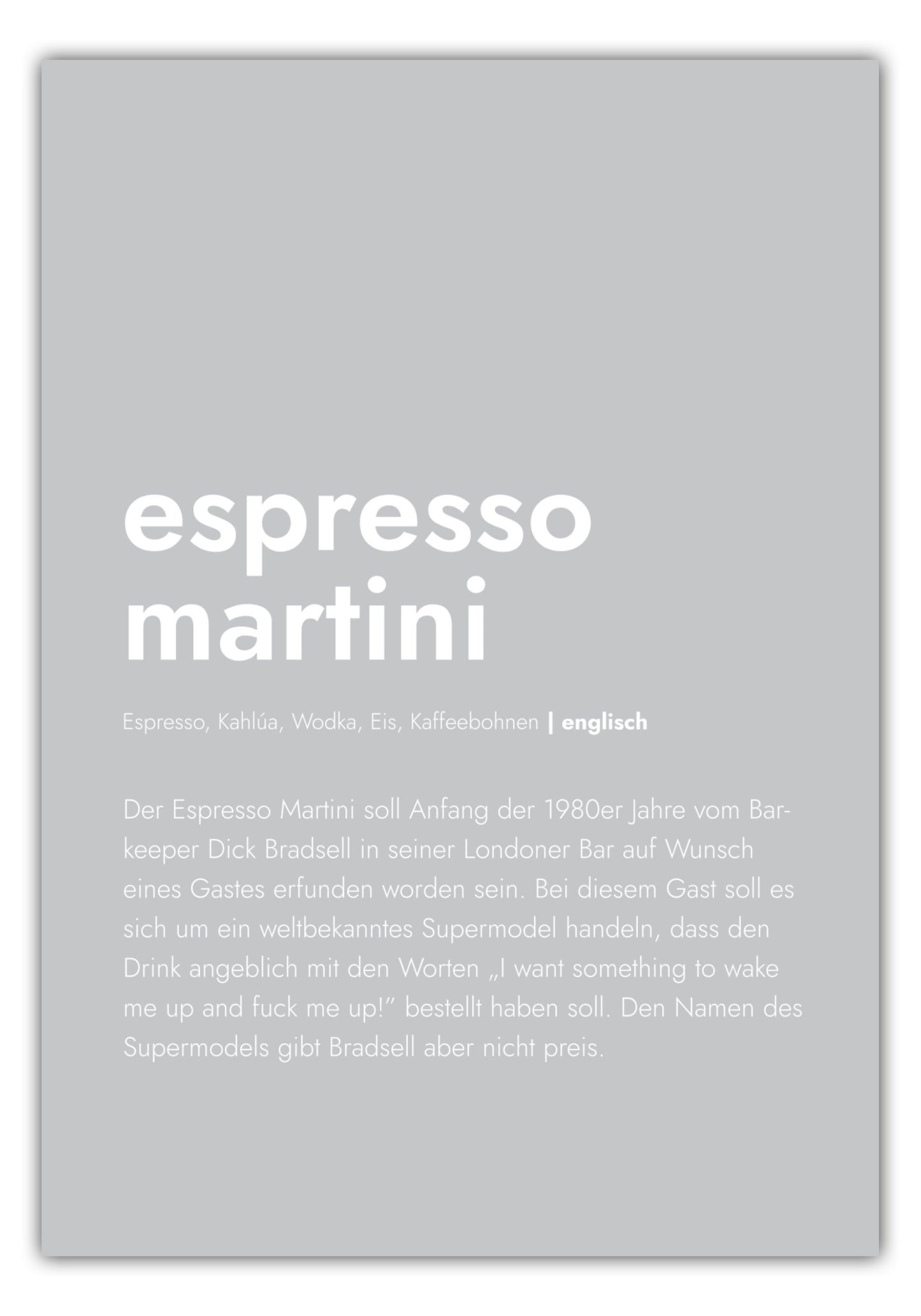 Poster Espresso Martini - Definition