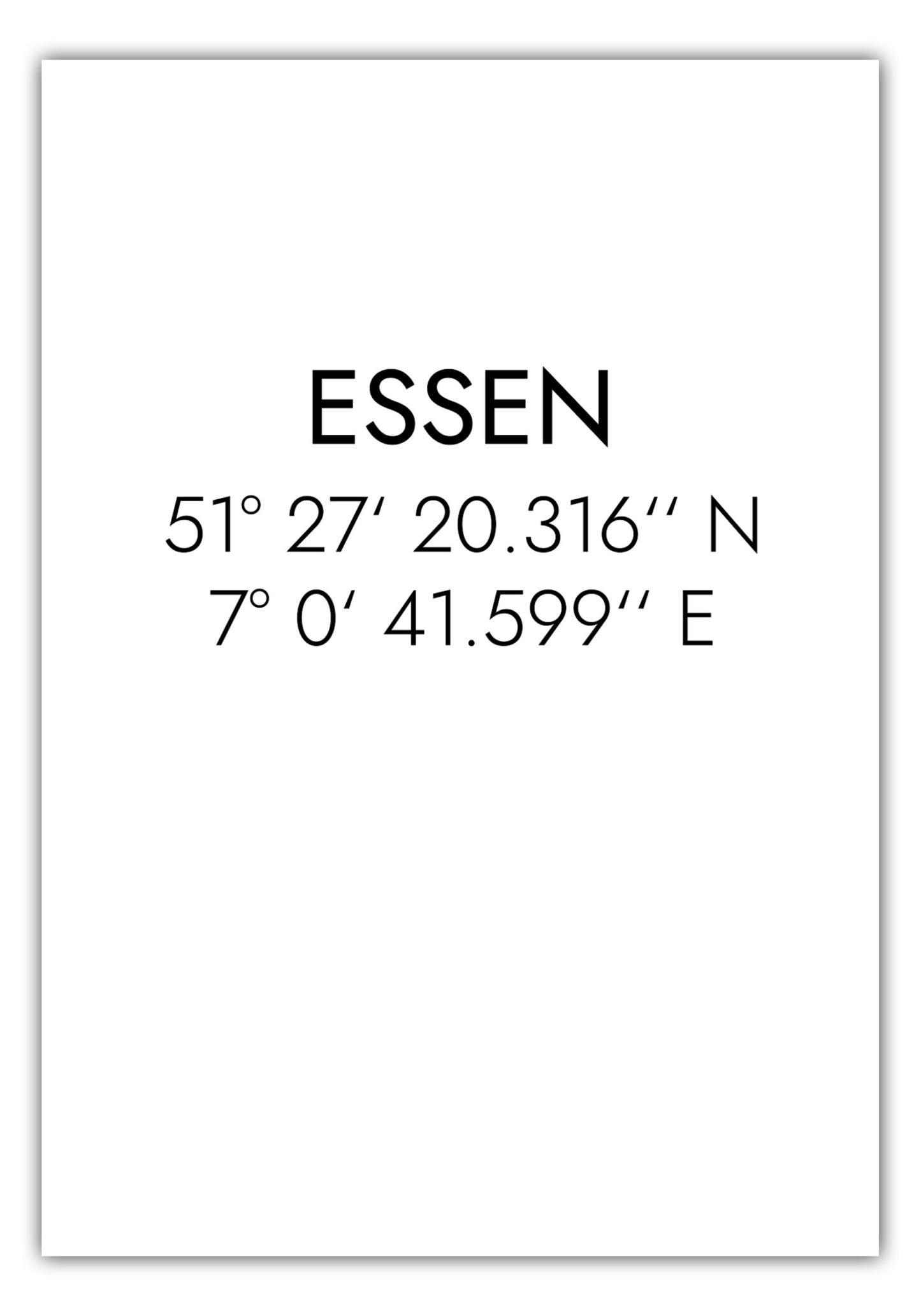 Poster Essen Koordinaten #1