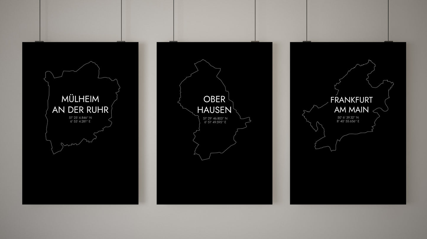 Poster Frankfurt am Main Koordinaten #7