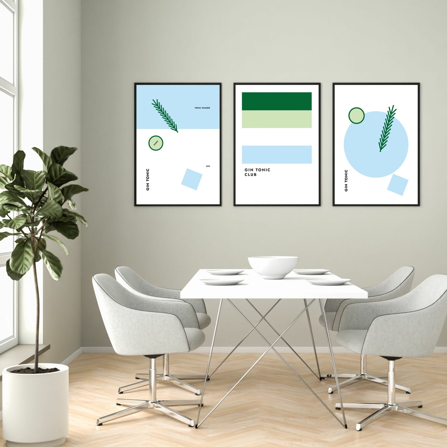Poster Gin Tonic Club (Gurke/Rosmarin)