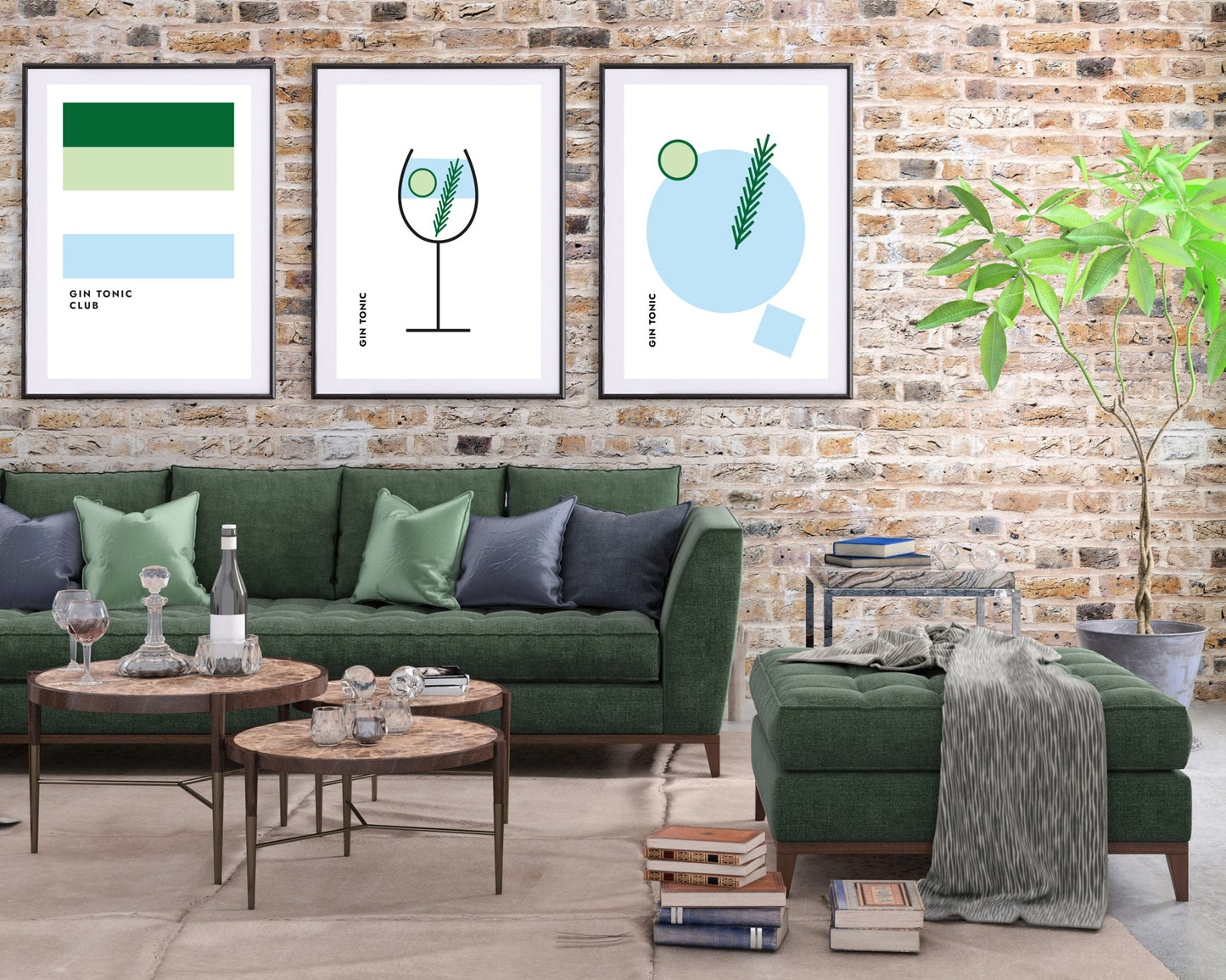 Poster Gin Tonic Club (Gurke/Rosmarin)
