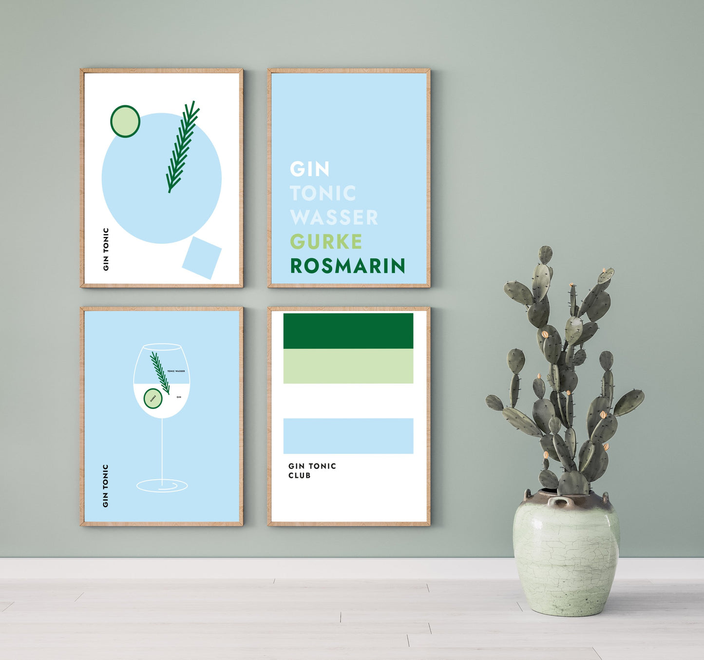 Poster Gin Tonic Club (Gurke/Rosmarin)