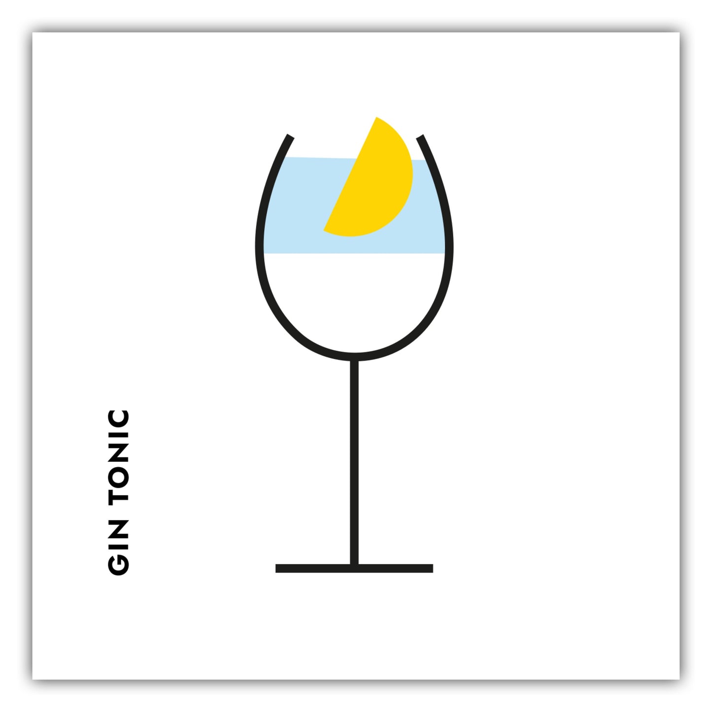 Poster Gin Tonic Zitrone im Glas (Bauhaus-Style)