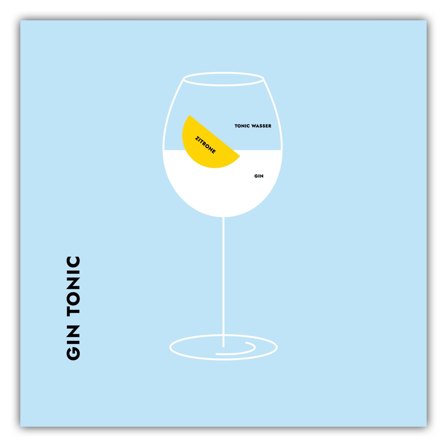 Poster Gin Tonic Zitrone im Glas