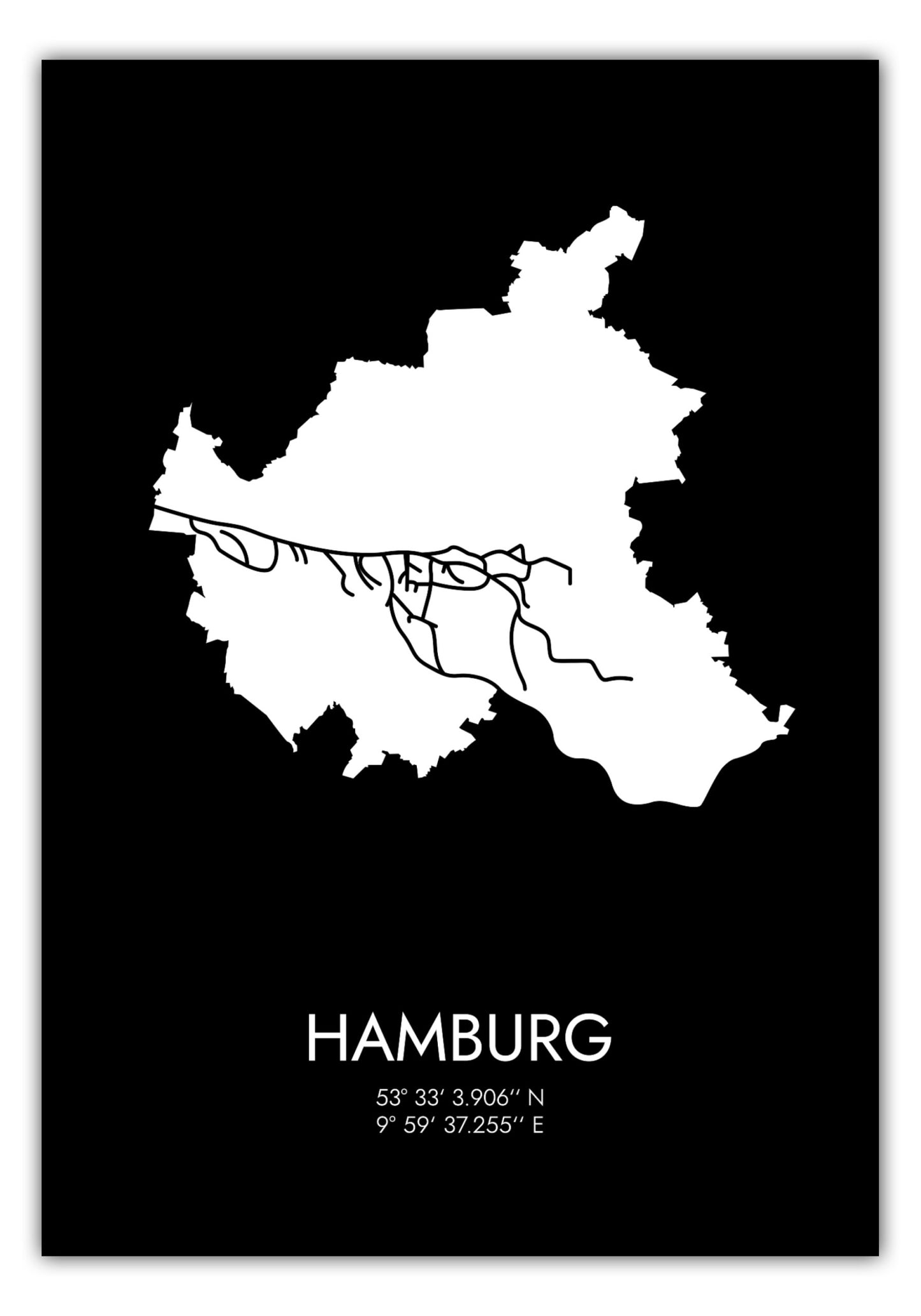 Poster Hamburg Koordinaten #3