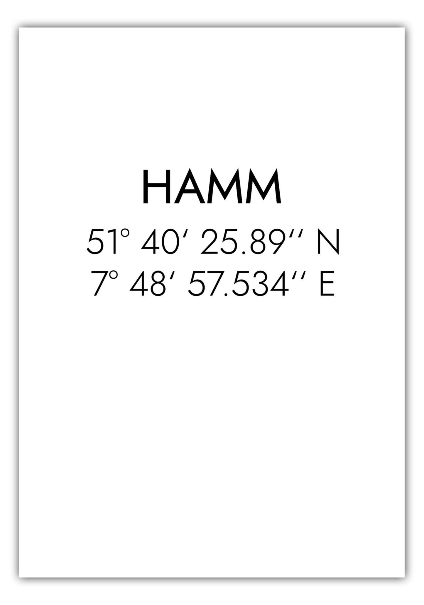 Poster Hamm Koordinaten #1
