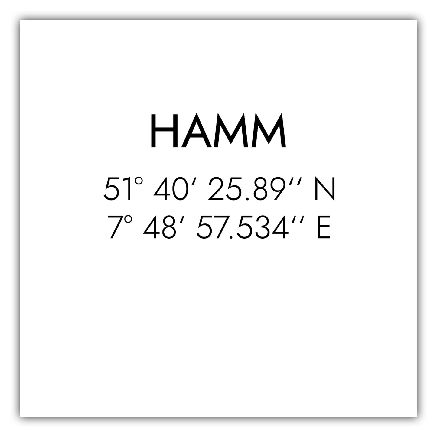 Poster Hamm Koordinaten #1