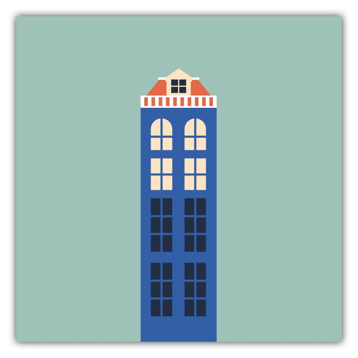 Poster Haus Blau/Mint - Dreamy Dutch Collection